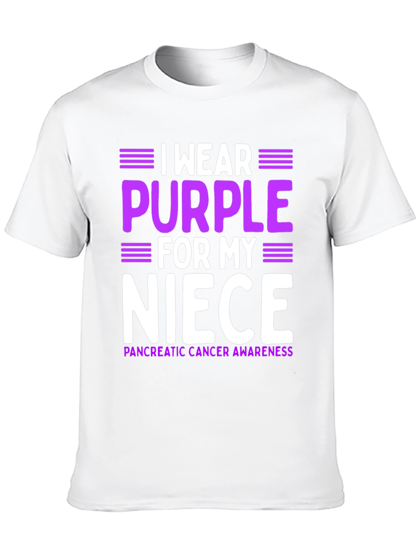 Black I Wear Purple For My Niece T-Shirt Pancreatic Cancer Awareness view 10