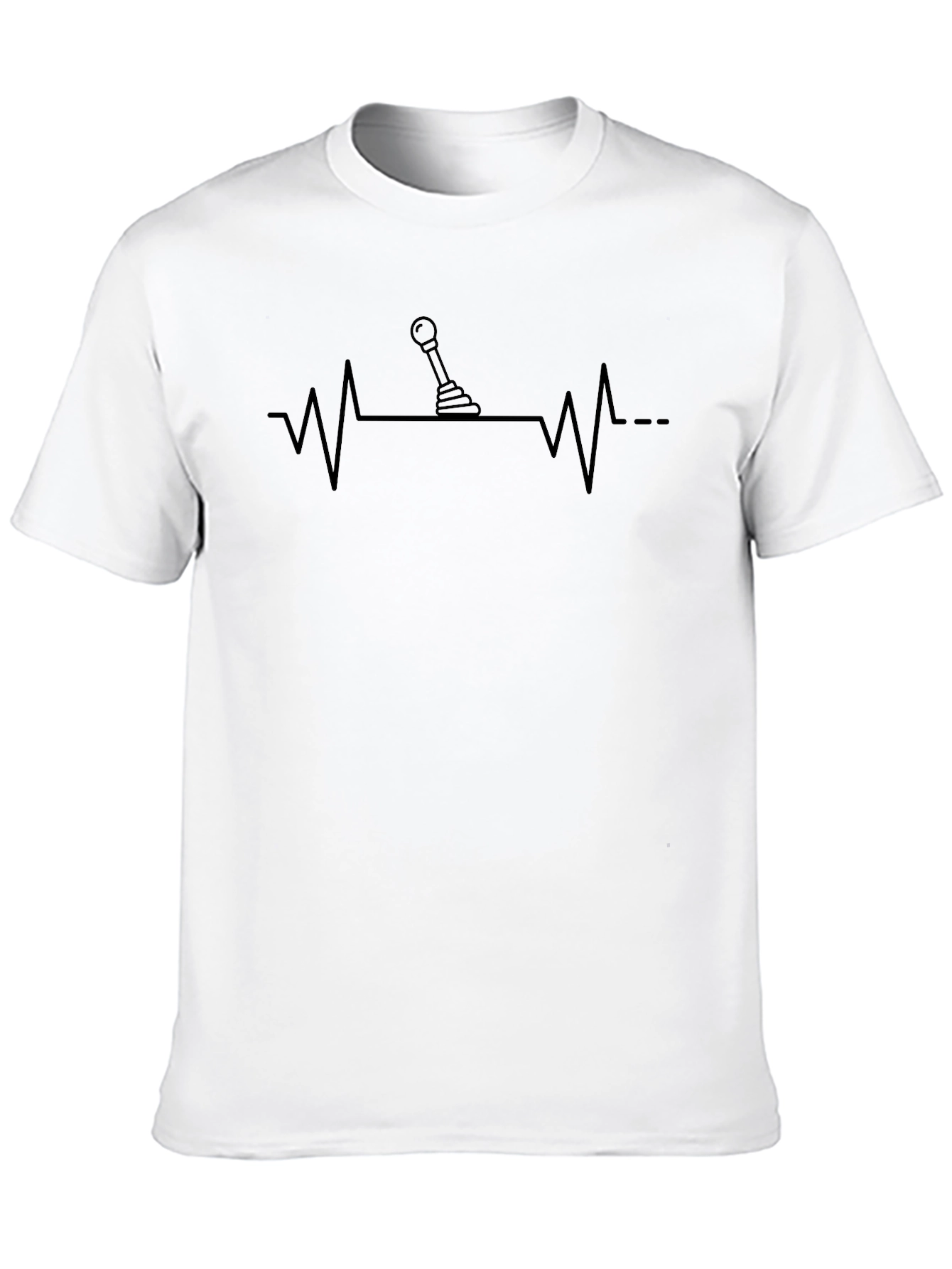 Black Manual Transmission Heartbeat T-Shirt view 10