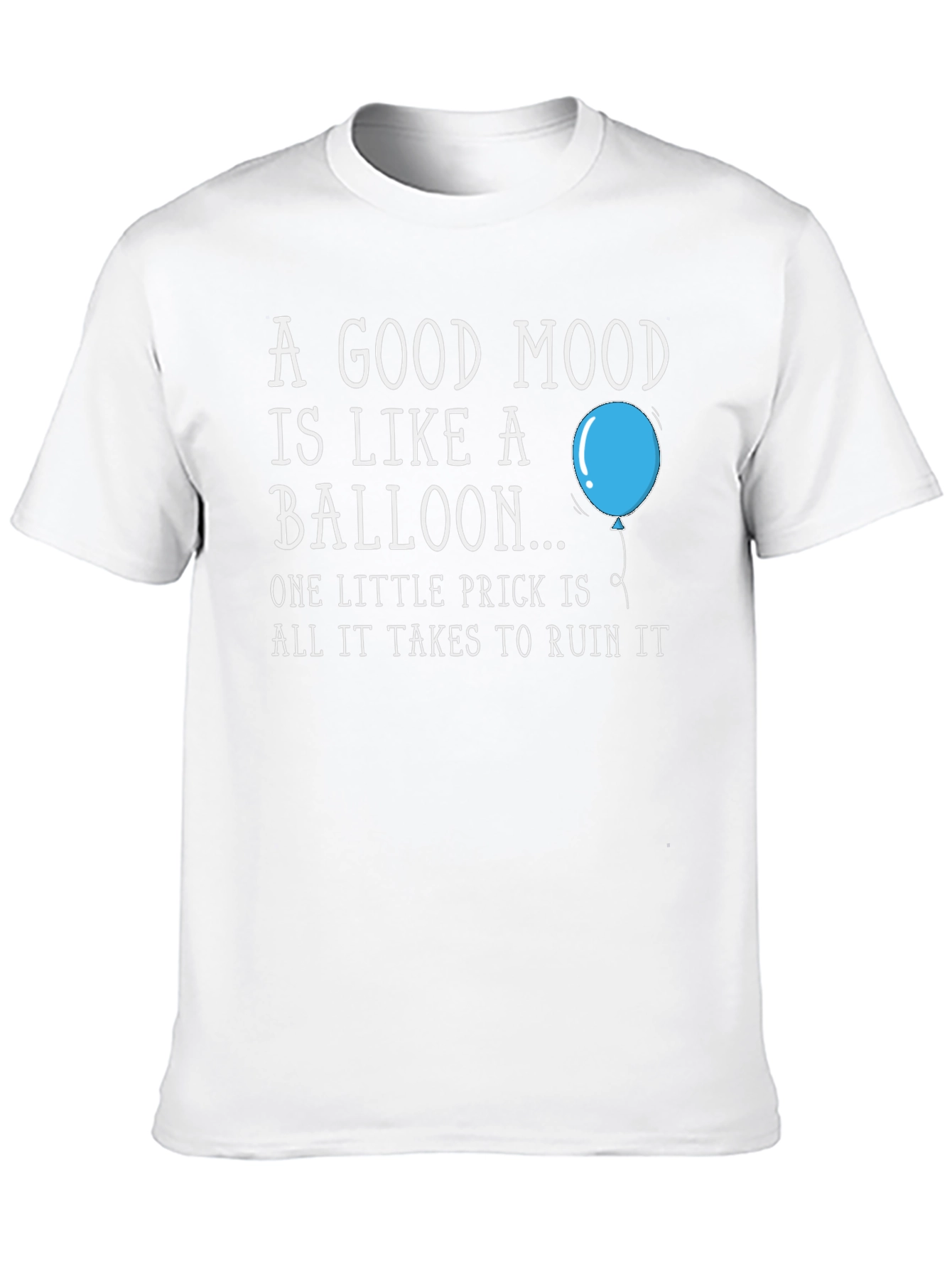 Black Good Mood Balloon Graphic T-Shirt - Funny Humor Tee view 10