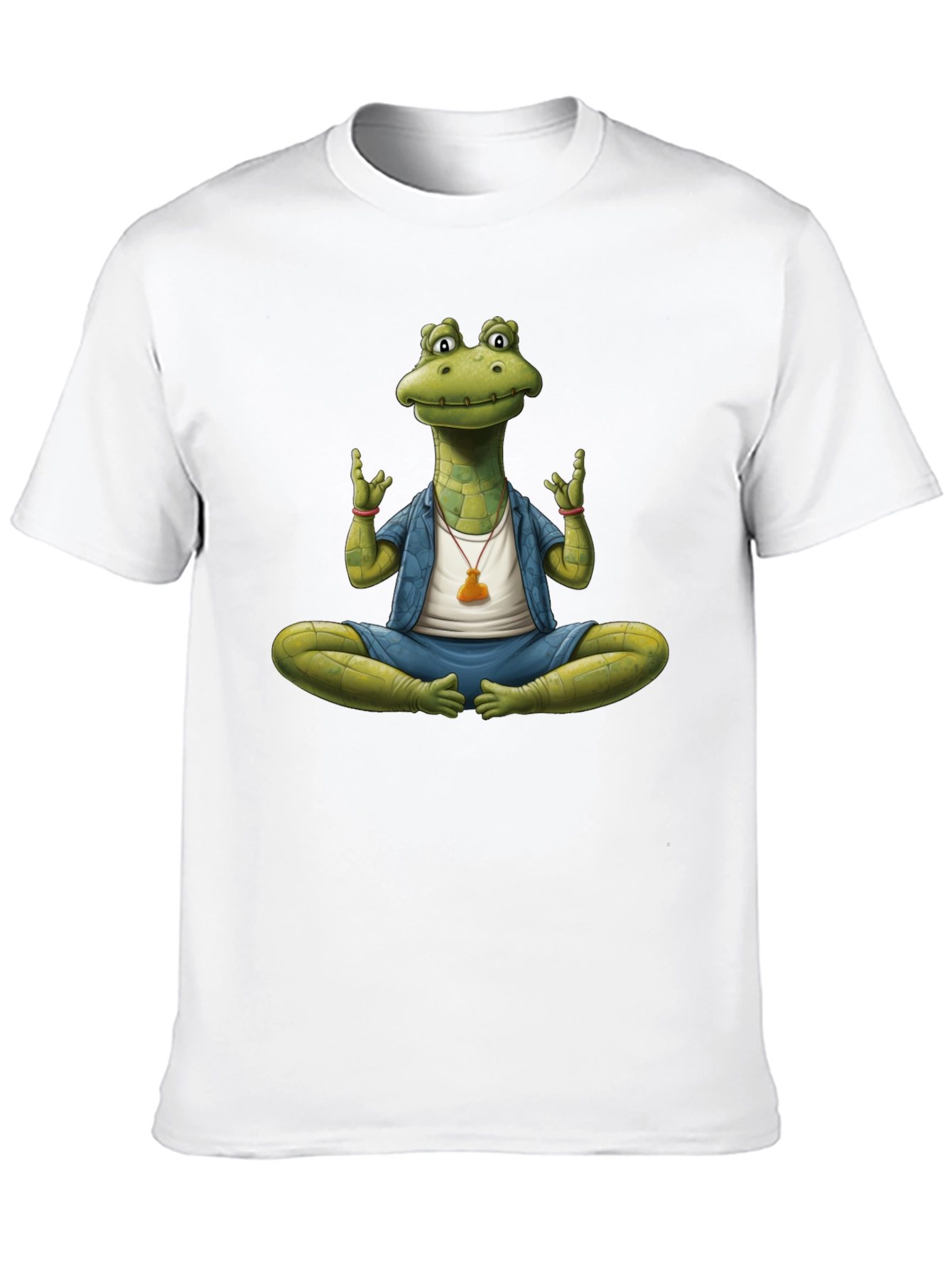 Black Yoga Alligator T-Shirt - Meditating Reptile Tee view 10