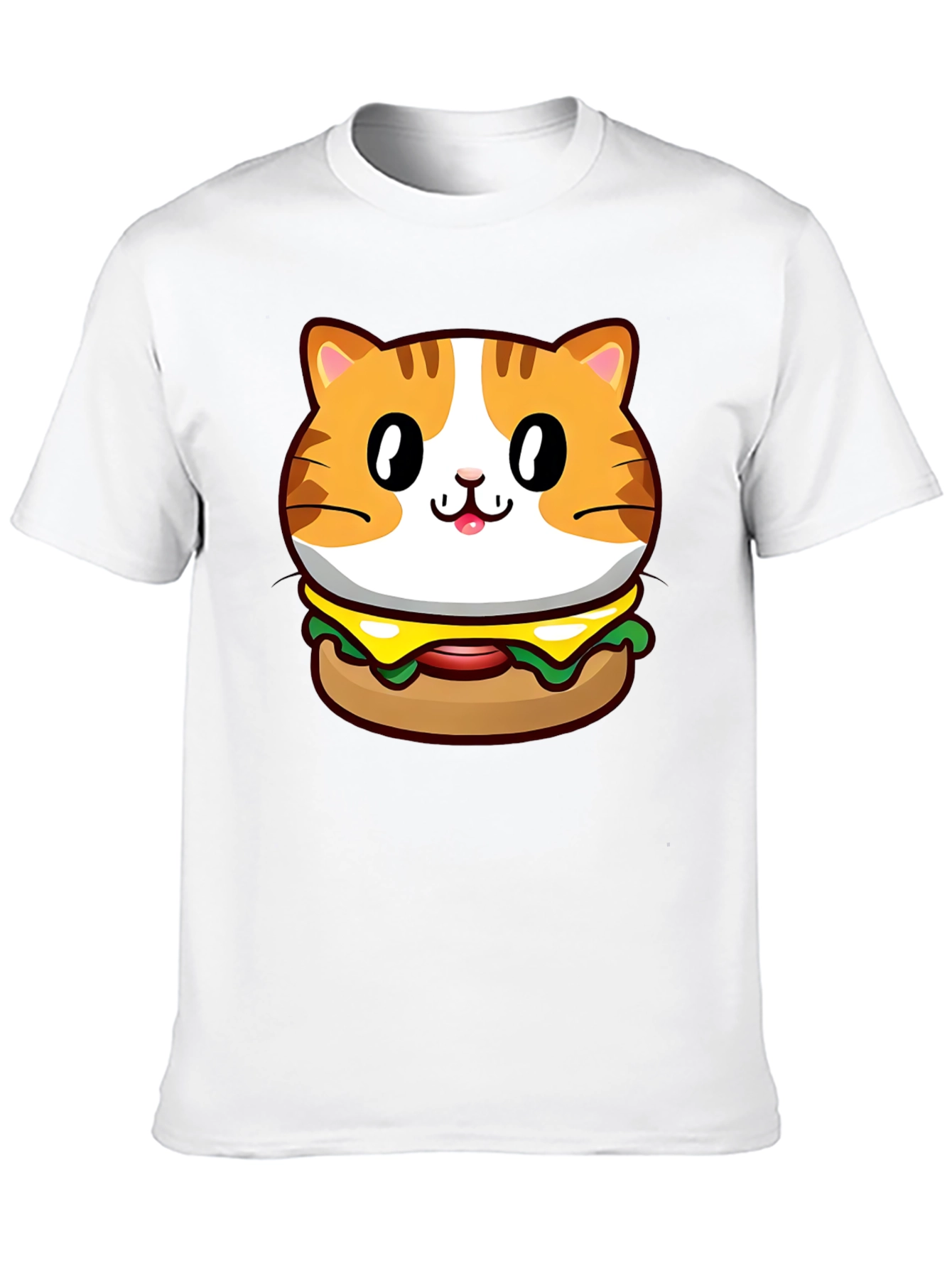 Black Cat Burger Graphic Tee - Unisex Black T-Shirt view 10