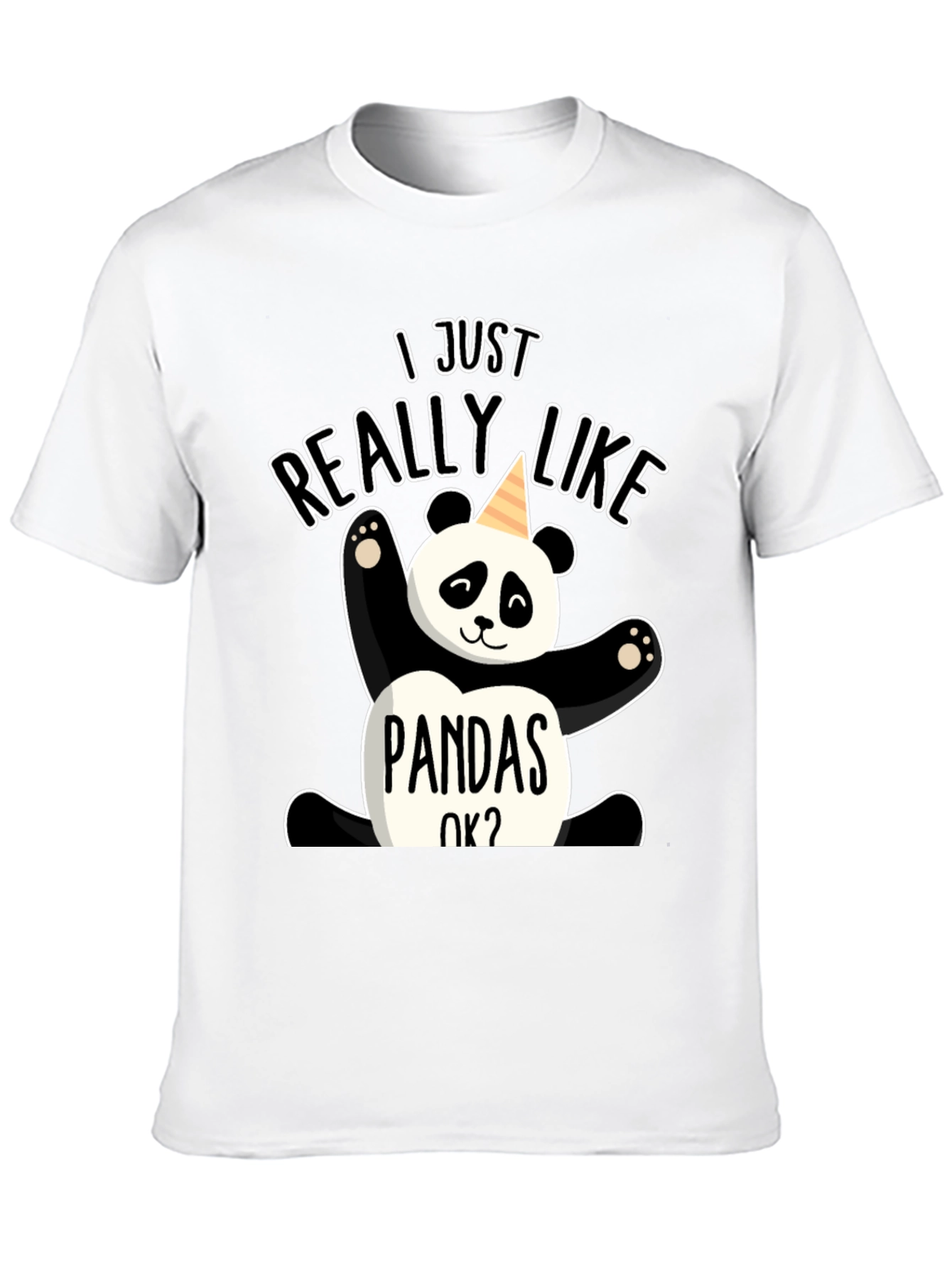 Black I Just Really Like Pandas OK? Graphic Tee view 10