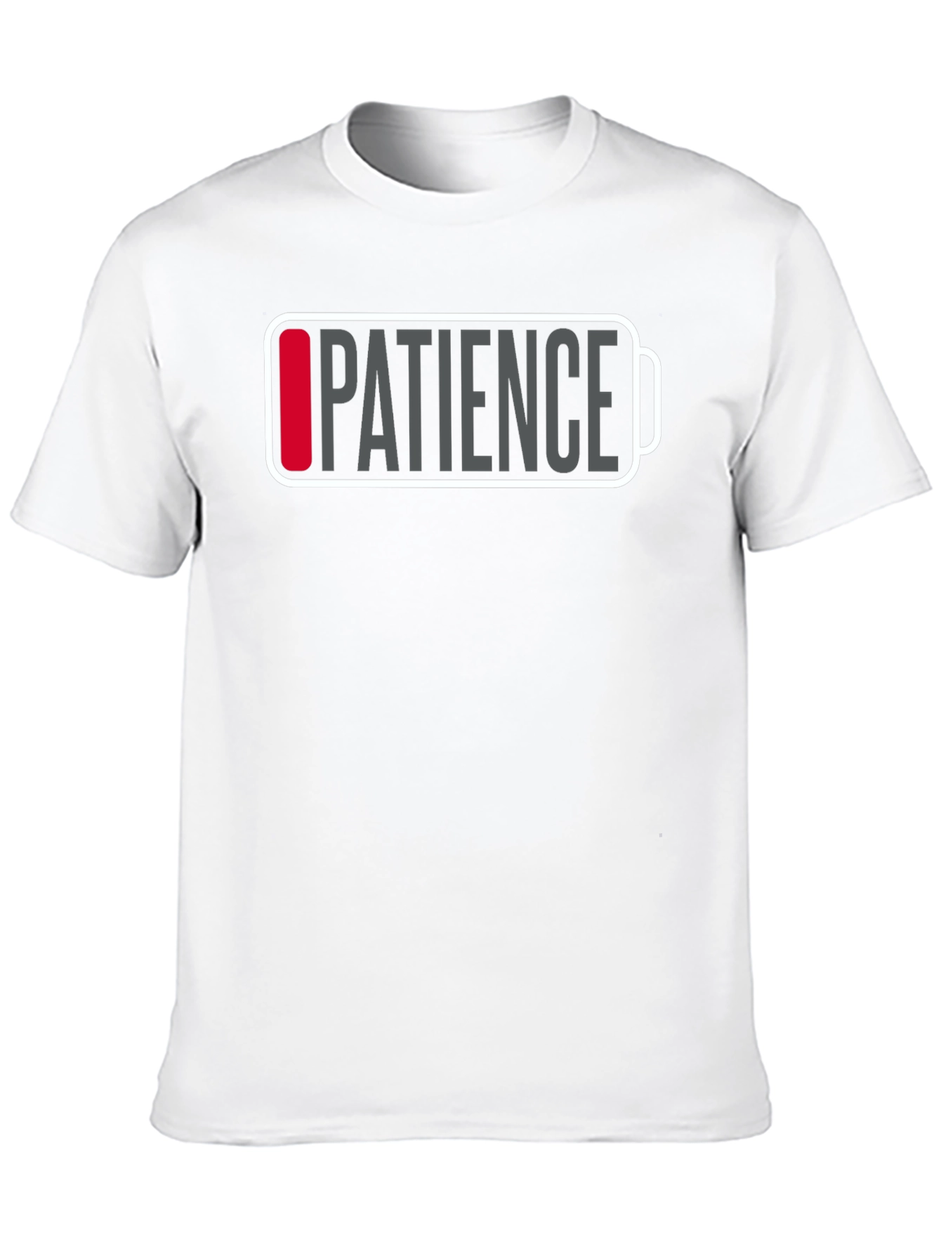 Black Patience Low Battery Funny Graphic T-Shirt view 10