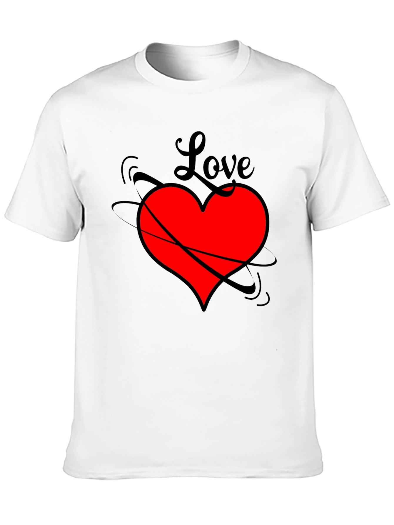 Black Love Heart Black T-Shirt - Stylish Graphic Tee view 10