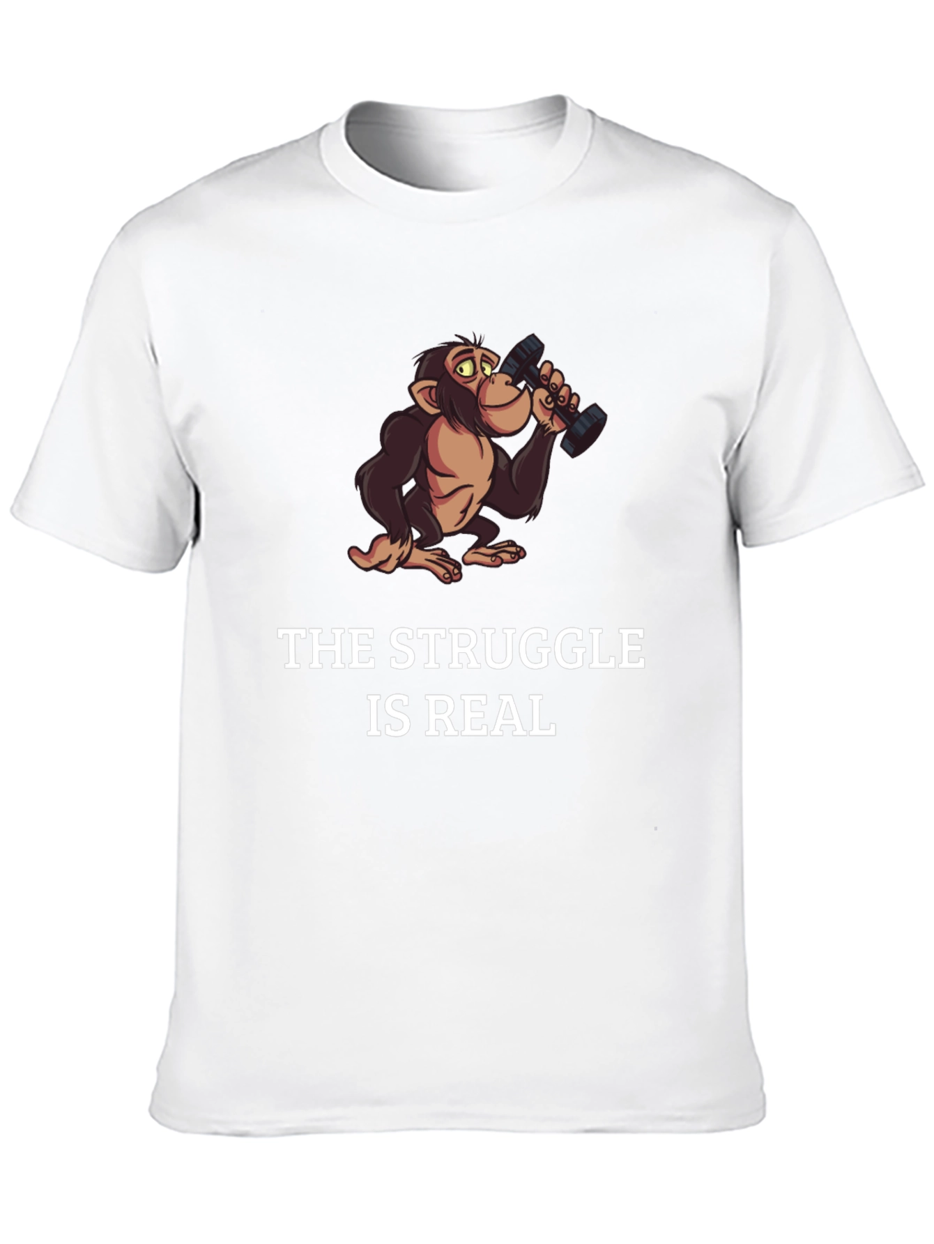 Black Funny Monkey The Struggle is Real Black T-Shirt view 10