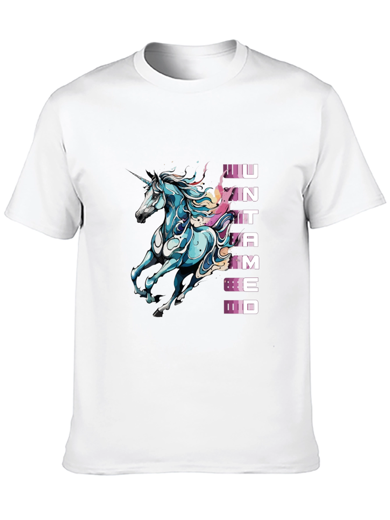 Black Untamed Unicorn Graphic Tee - Black Cotton Shirt view 10