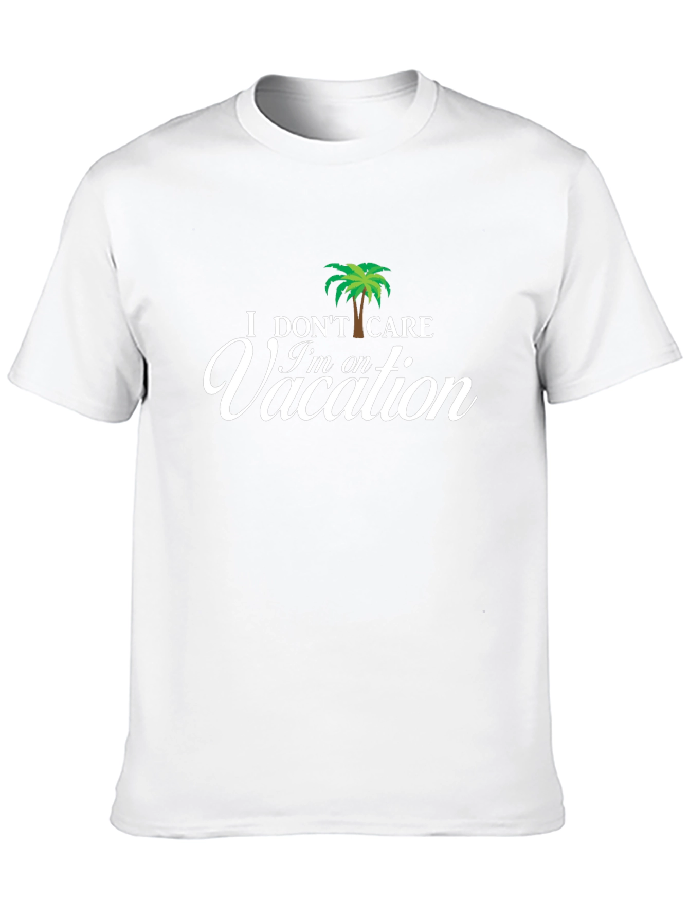 Black I Don't Care I'm on Vacation Palm Tree T-Shirt view 10