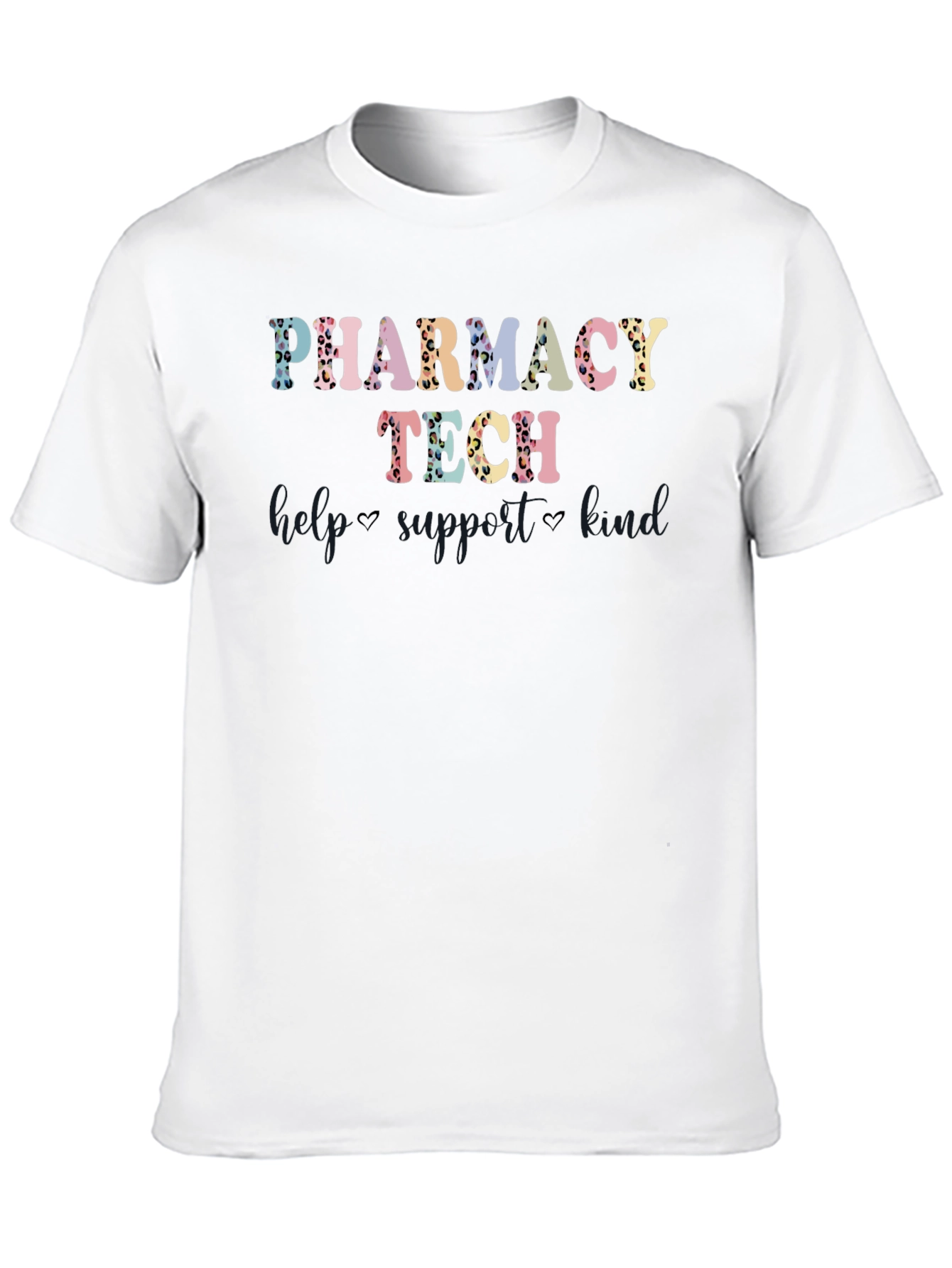 Black Pharmacy Tech T-Shirt - Leopard Print Design view 10