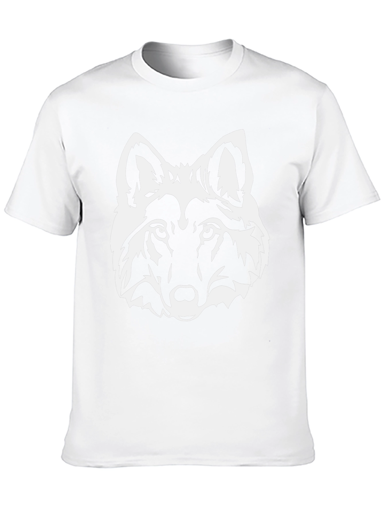 Black Black T-Shirt with White Wolf Graphic view 10