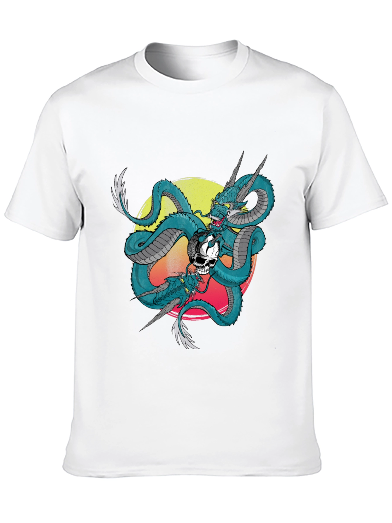 Black Dragon & Skull Graphic Print Tee - Black view 10