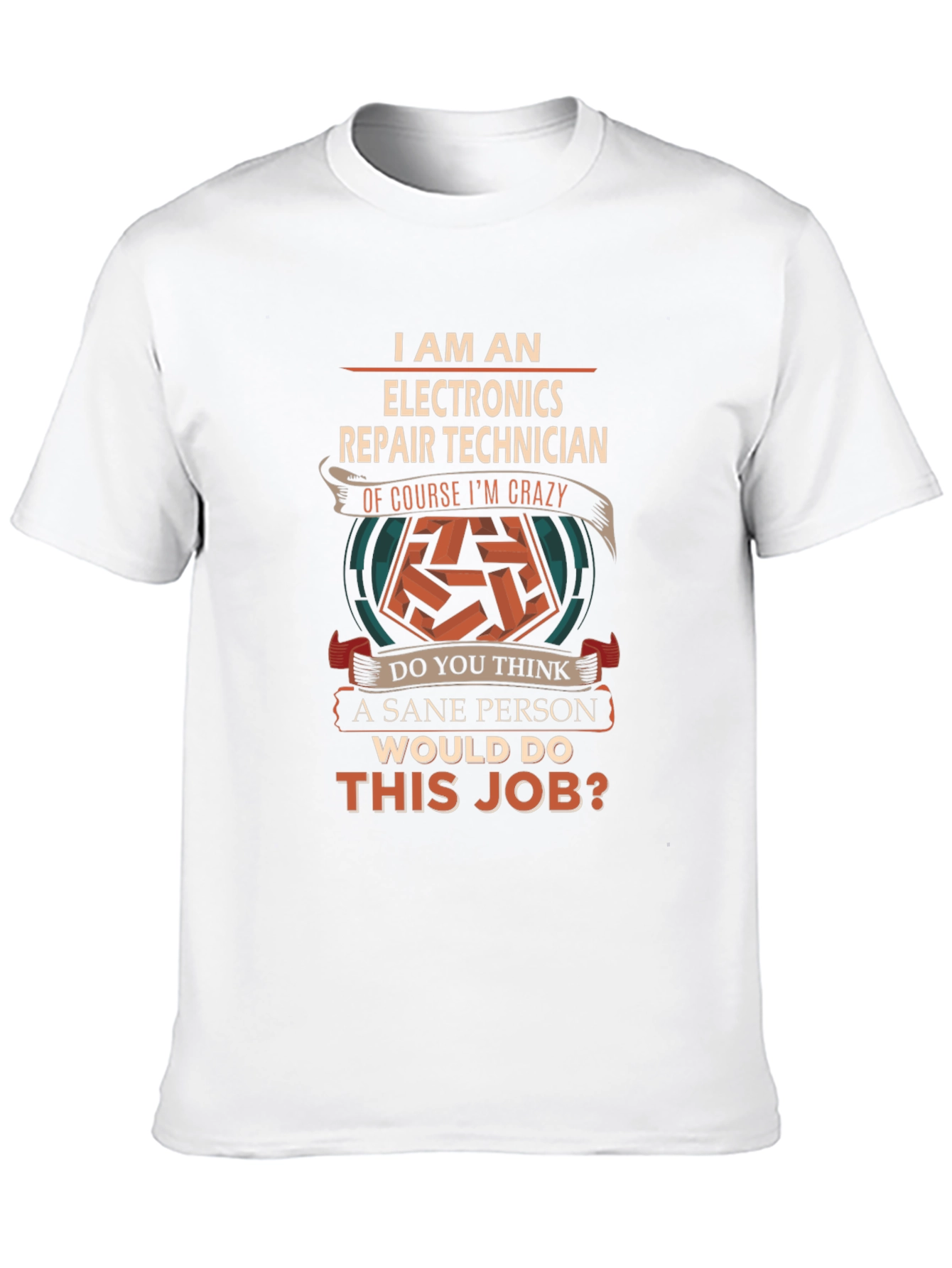 Black Electronics Repair Technician Crazy Job T-Shirt view 10