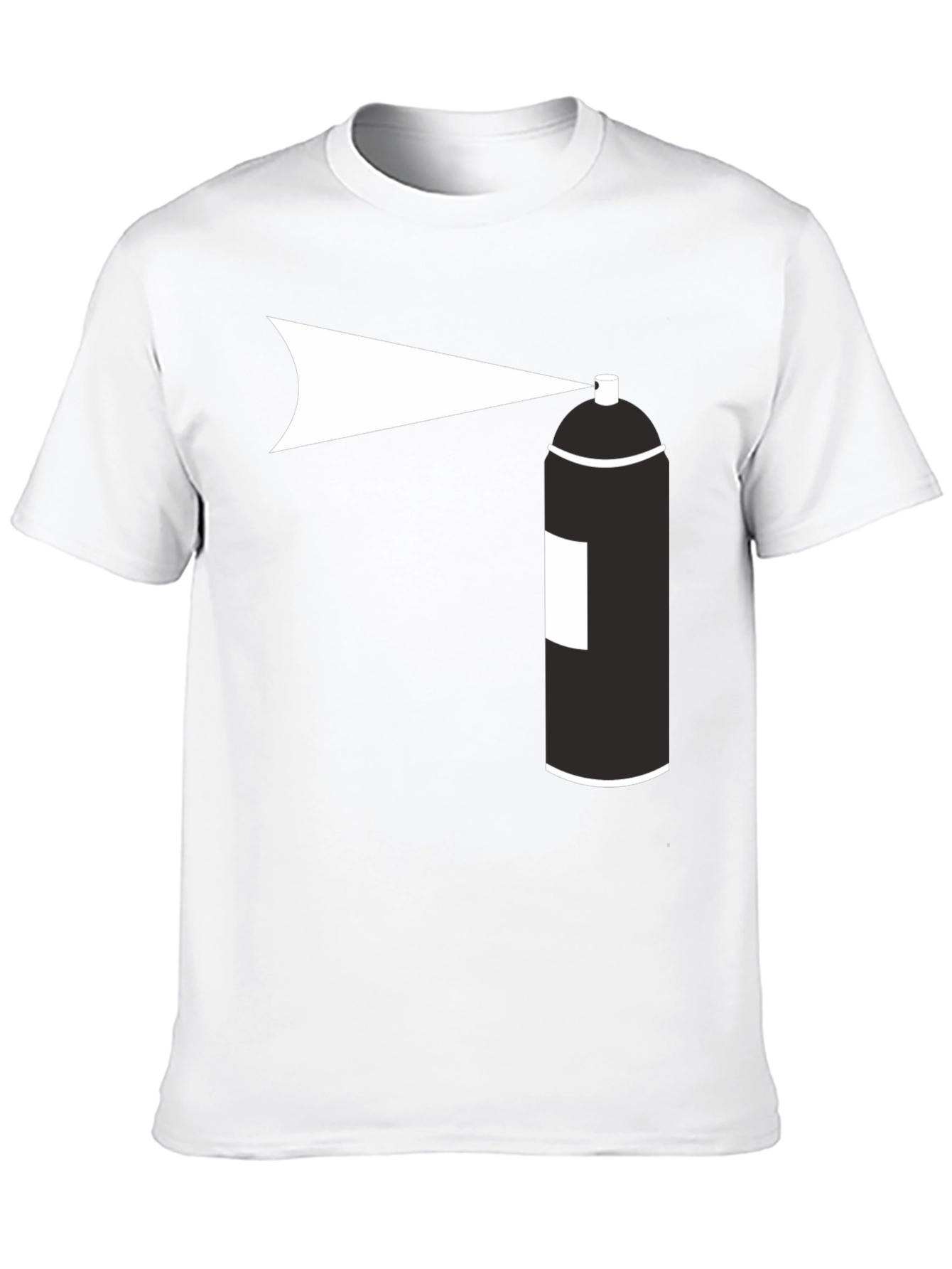 Black Spray Paint Graphic Tee - Black Cotton T-Shirt view 10