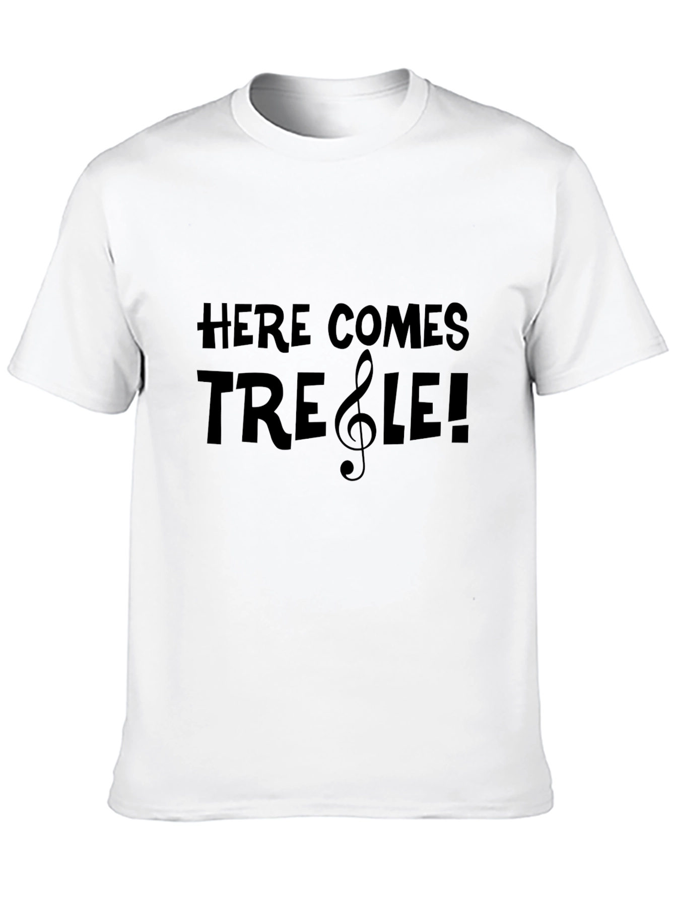 Black Here Comes Treble! Music Pun T-Shirt view 10