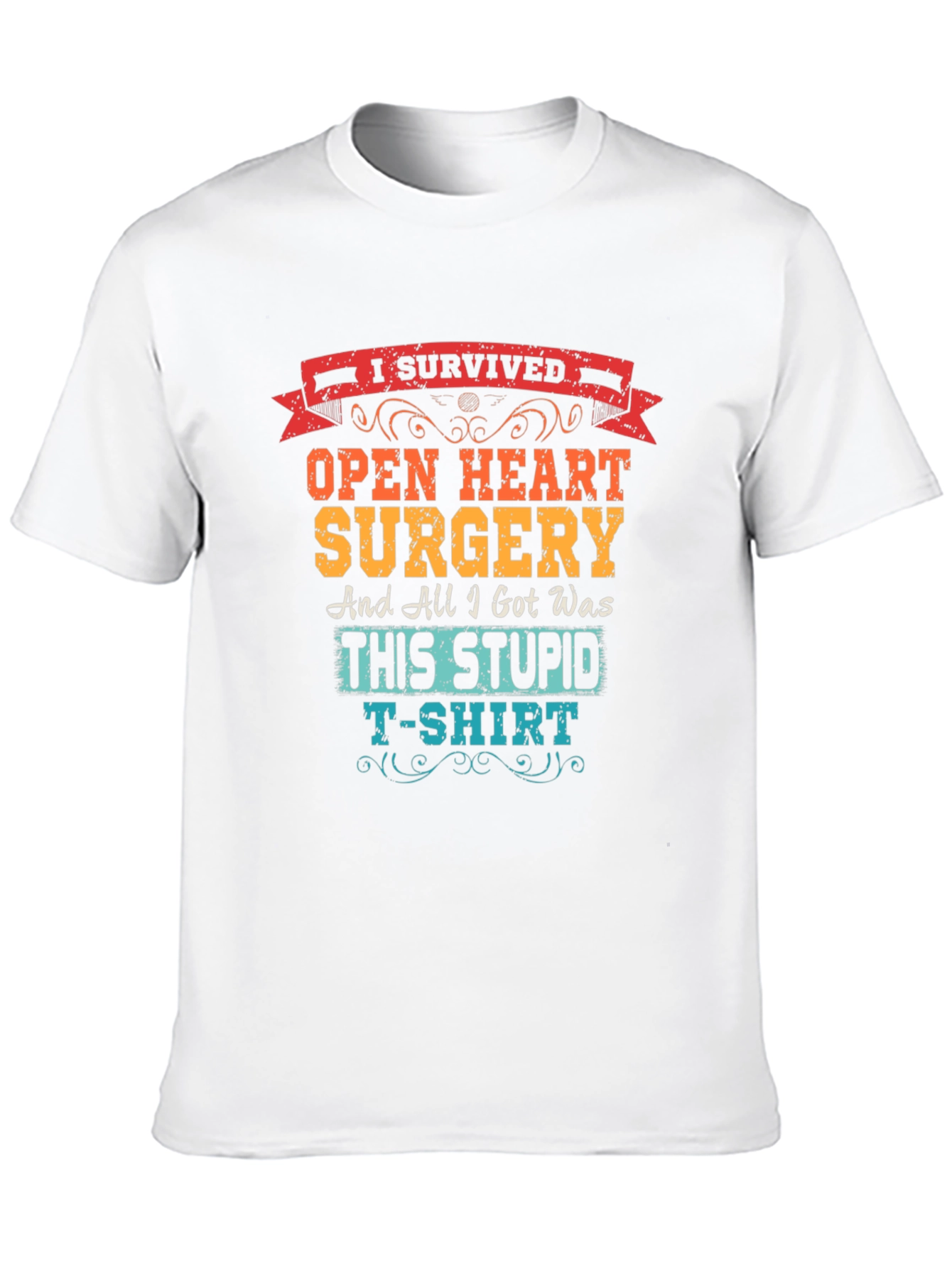 Black I Survived Open Heart Surgery T-Shirt view 10