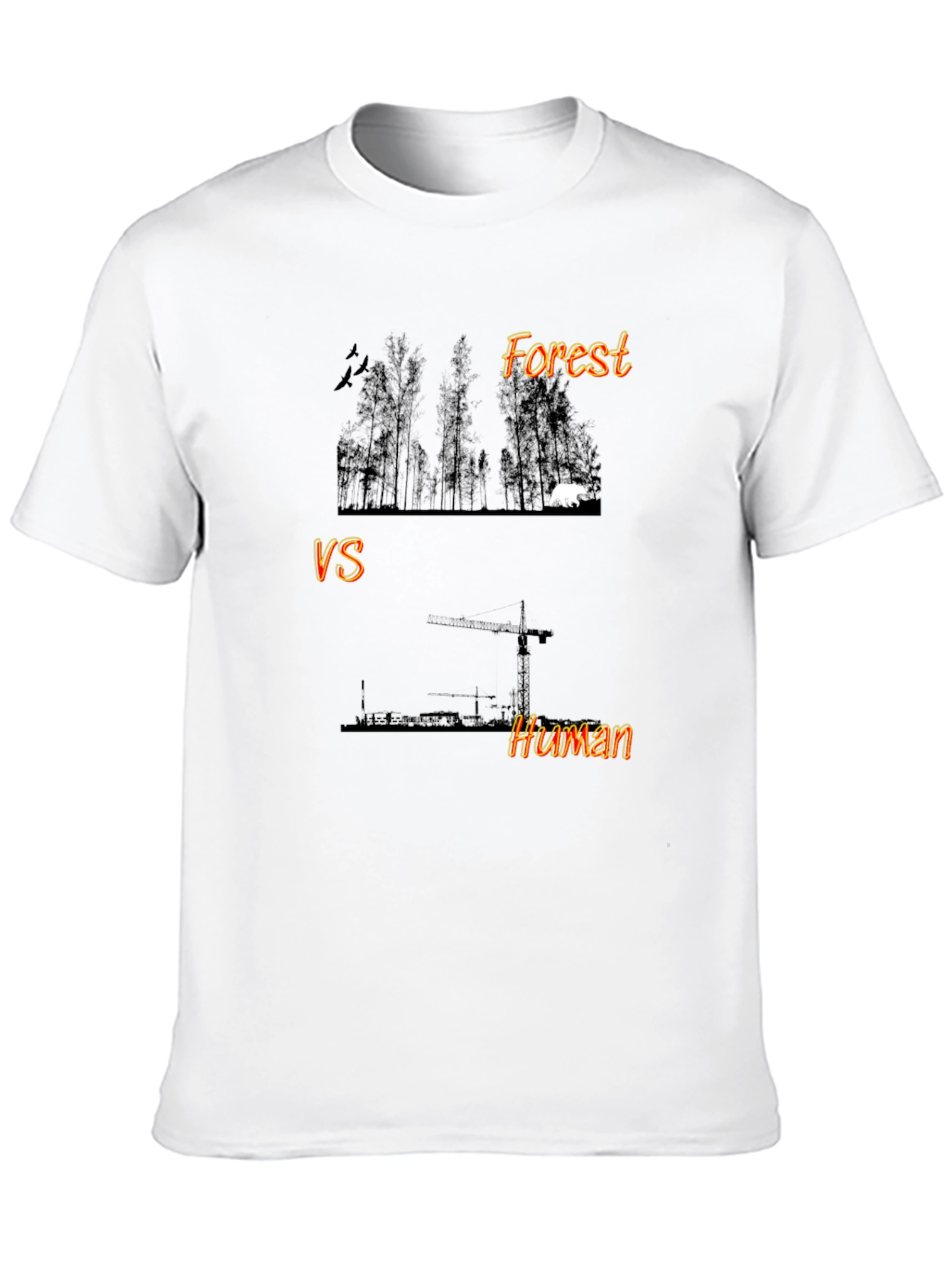 Black Forest vs Human Graphic Print Black T-Shirt view 10