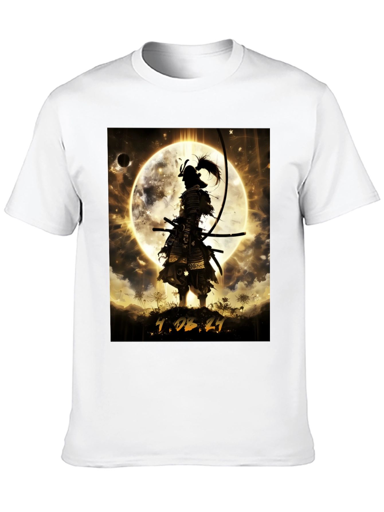 Black Samurai Moon Graphic T-Shirt - Warrior Style view 10