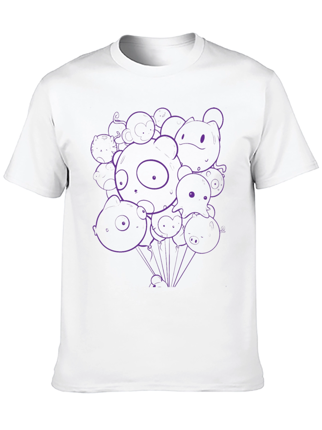 Black Cartoon Animal Balloons Graphic Tee view 10