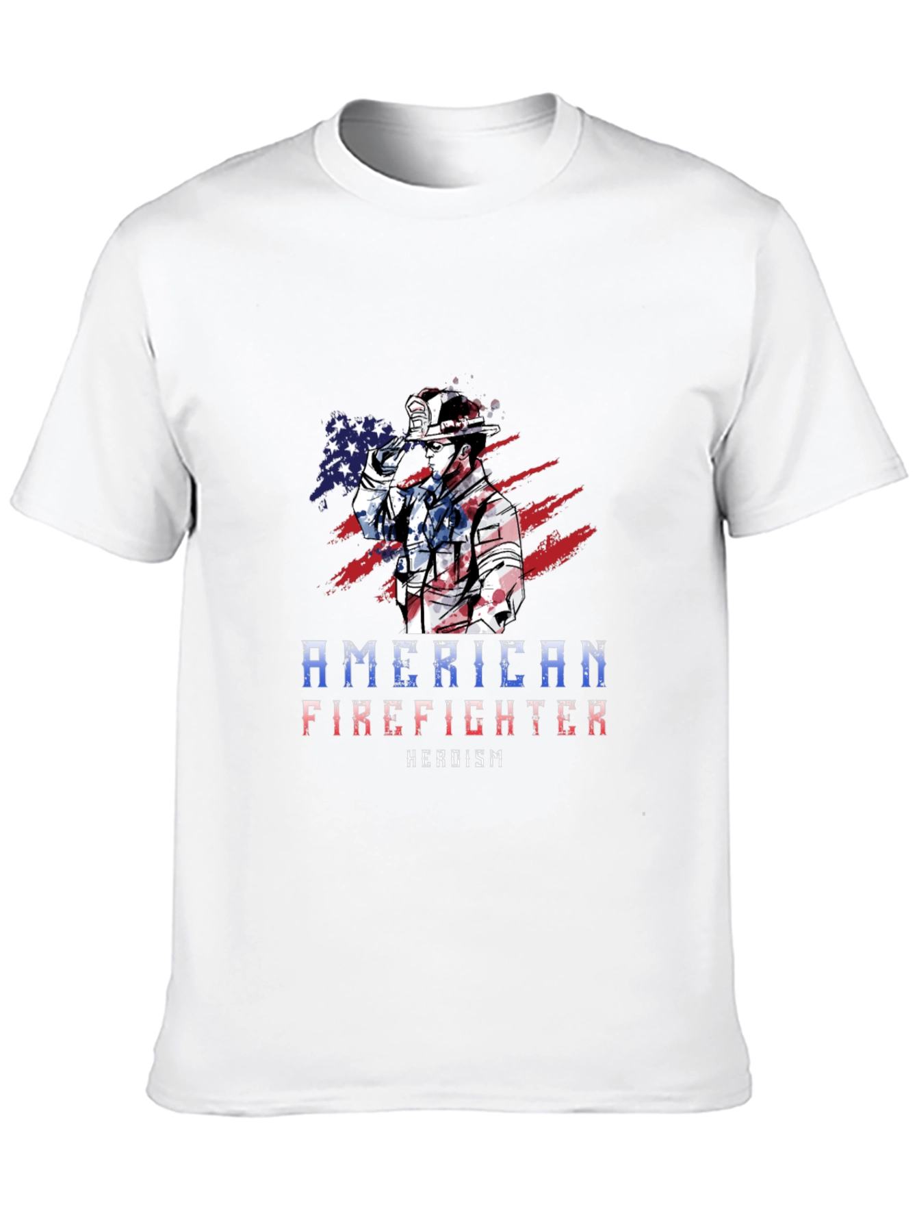 Black American Firefighter T-Shirt - Heroism Design view 10