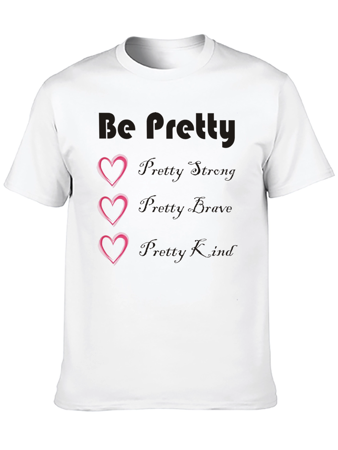 Black Be Pretty Heart Tee - Black Cotton Blend view 10