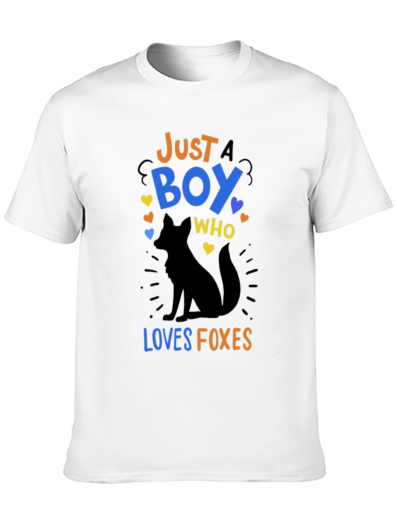Black Just A Boy Who Loves Foxes T-Shirt view 10