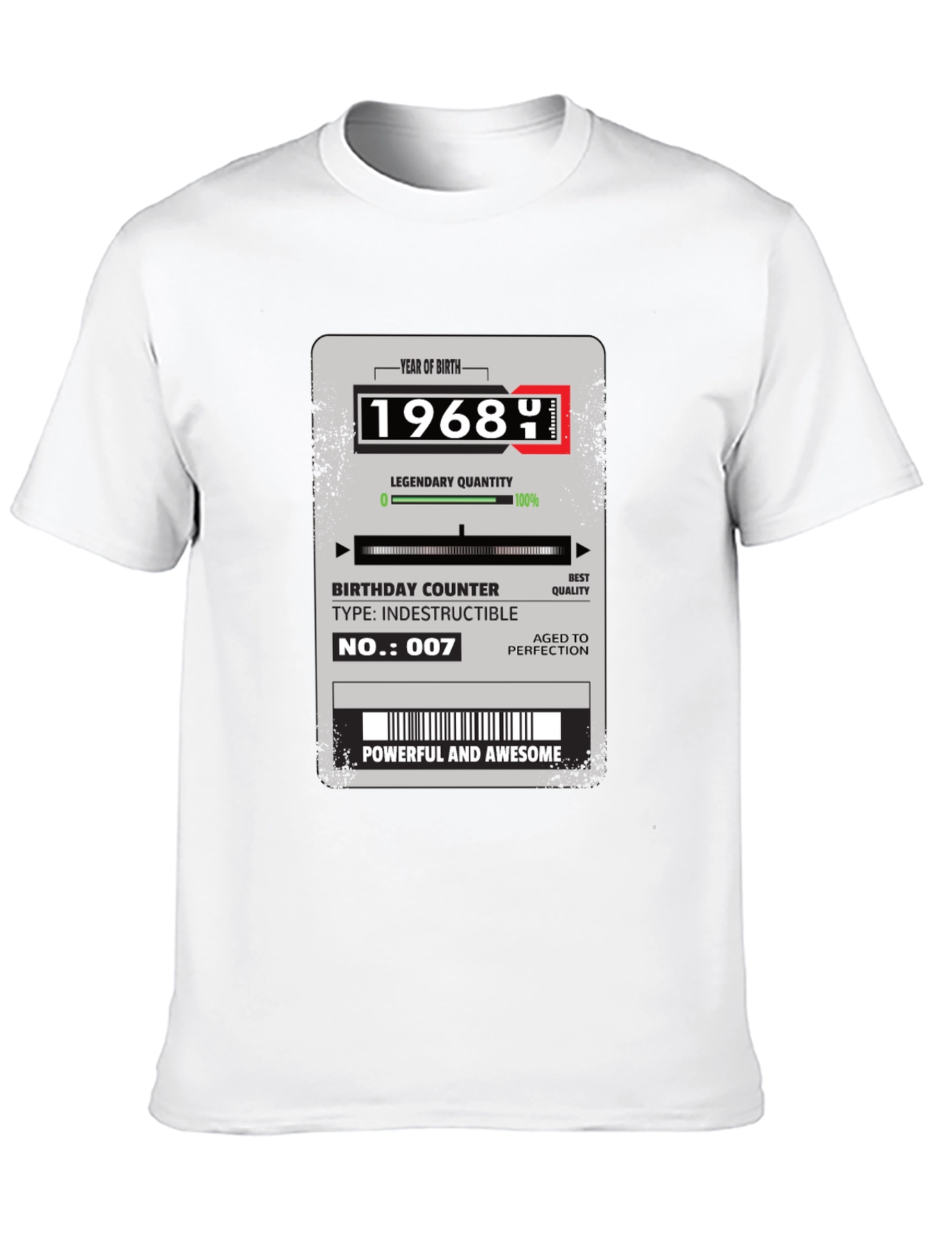 Black 1968 Birthday T-Shirt: Powerful & Awesome view 10
