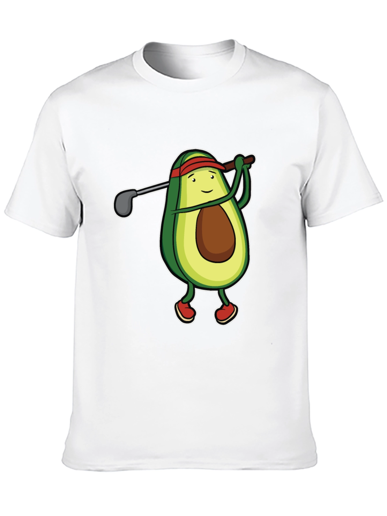 Black Avocado Golfer Funny Black T-Shirt view 10