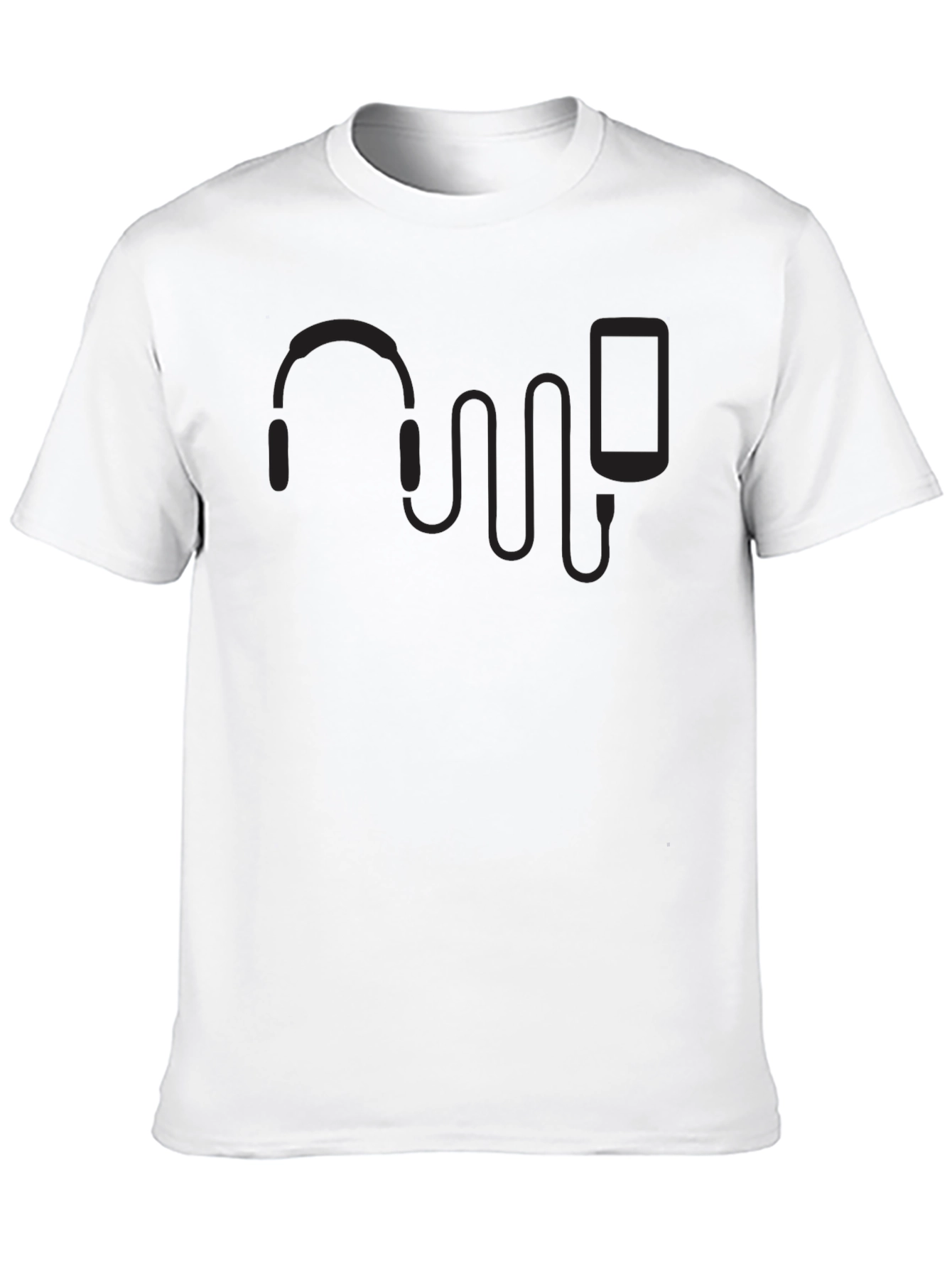 Black Headphones & Phone Graphic T-Shirt - Music Lover Tee view 10