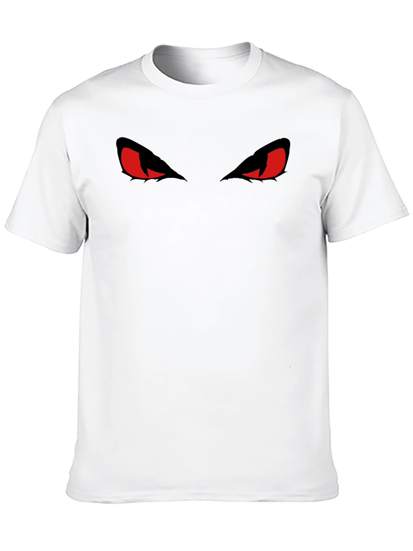 Black Men's Black T-Shirt with Red Evil Eyes Graphic view 10