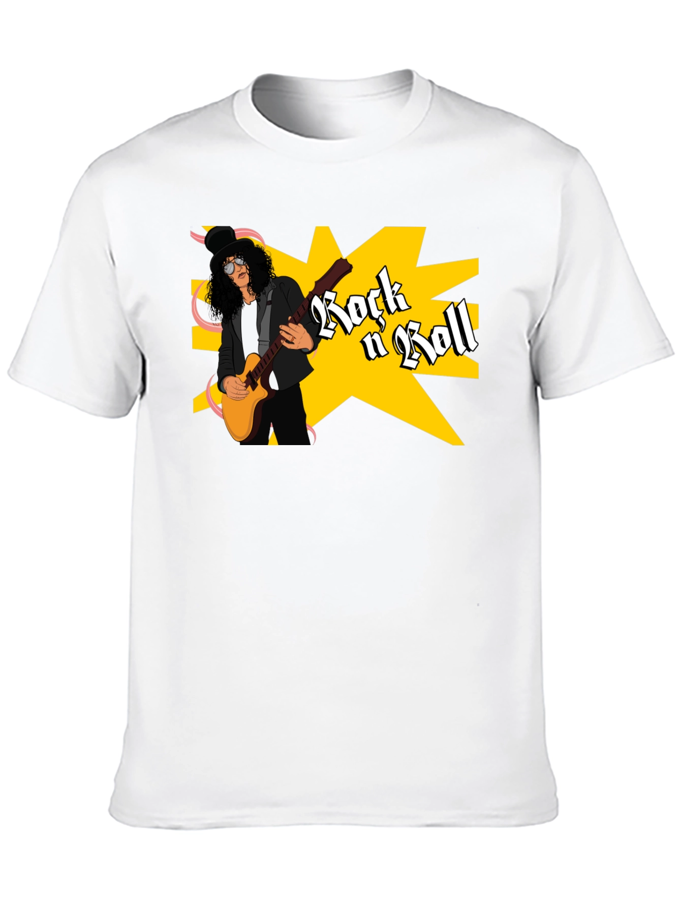 Black Rock n Roll Guitarist Graphic Tee - Black view 10