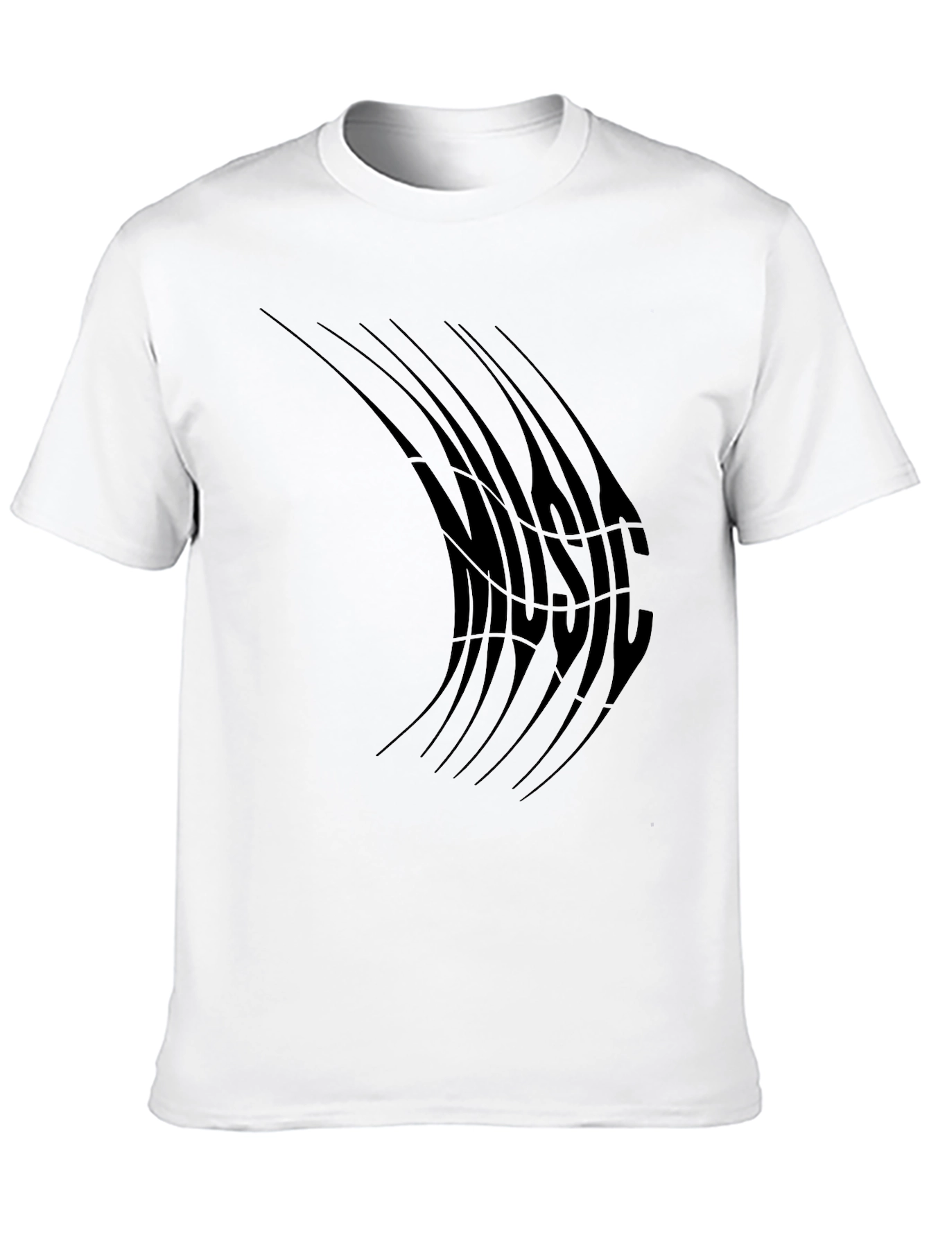 Black Abstract Music T-Shirt - Black view 10
