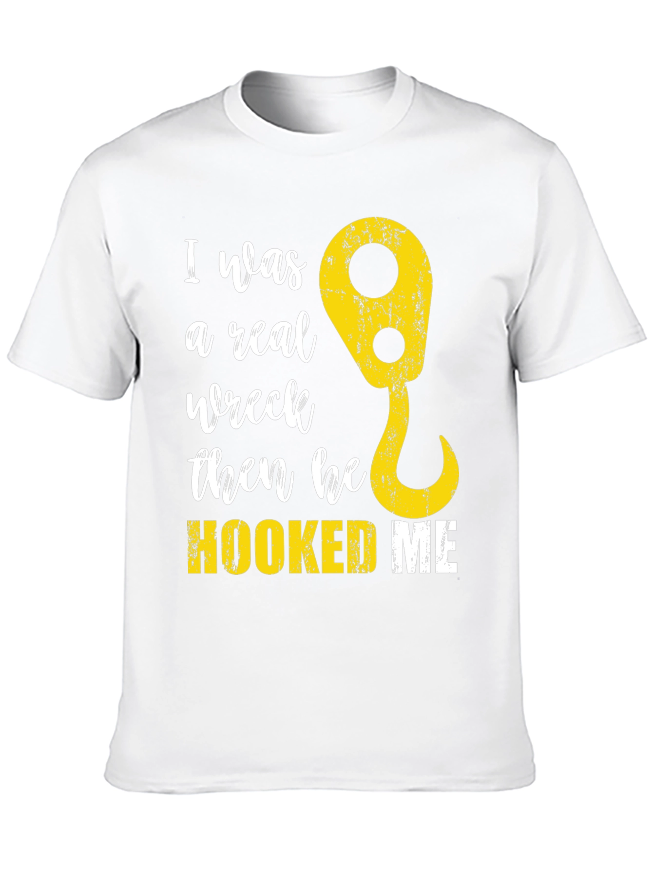 Black Funny Tow Truck Hooked Me T-Shirt view 10