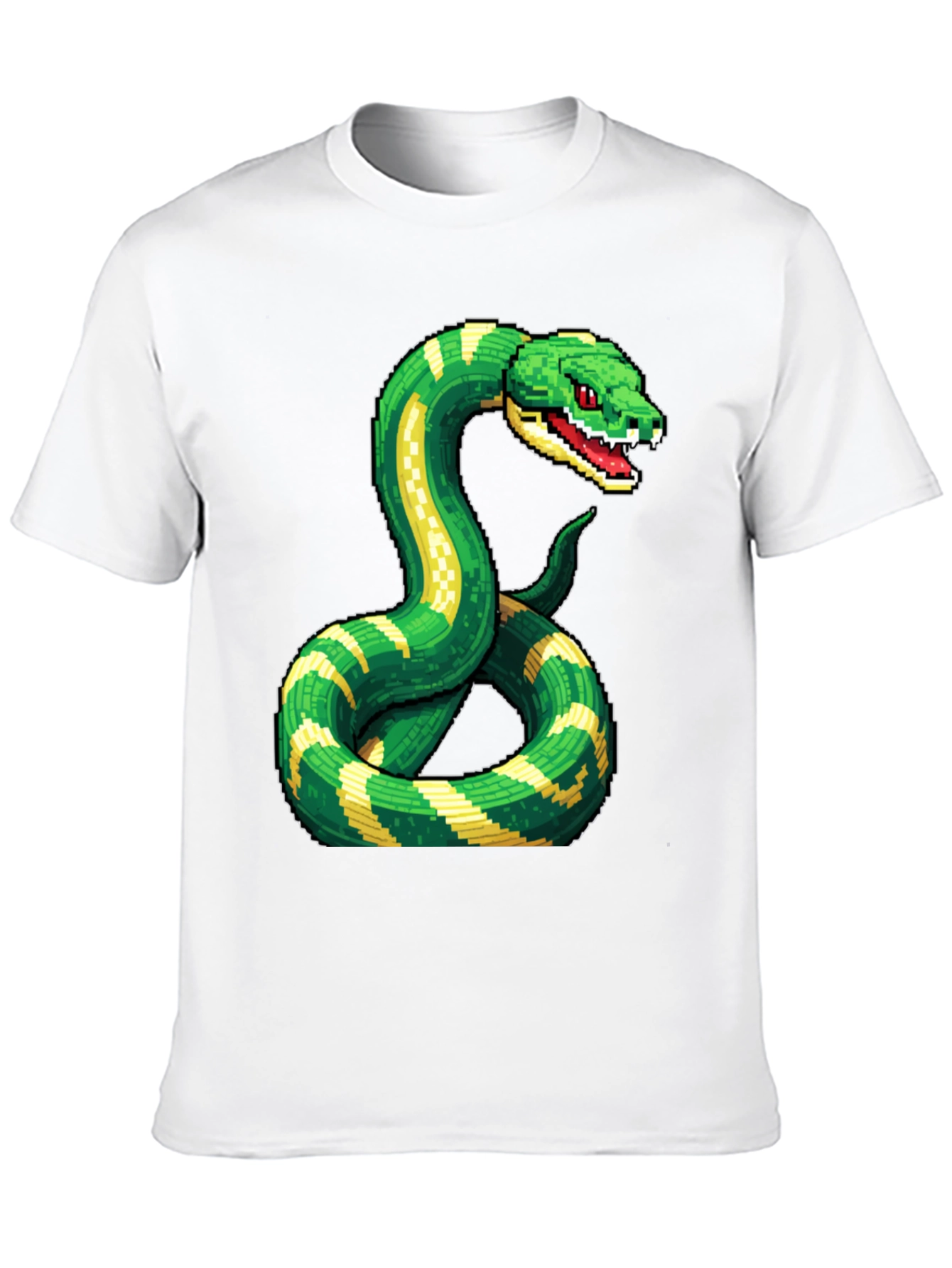 Black Pixelated Snake Graphic Tee - Gamer Style view 10
