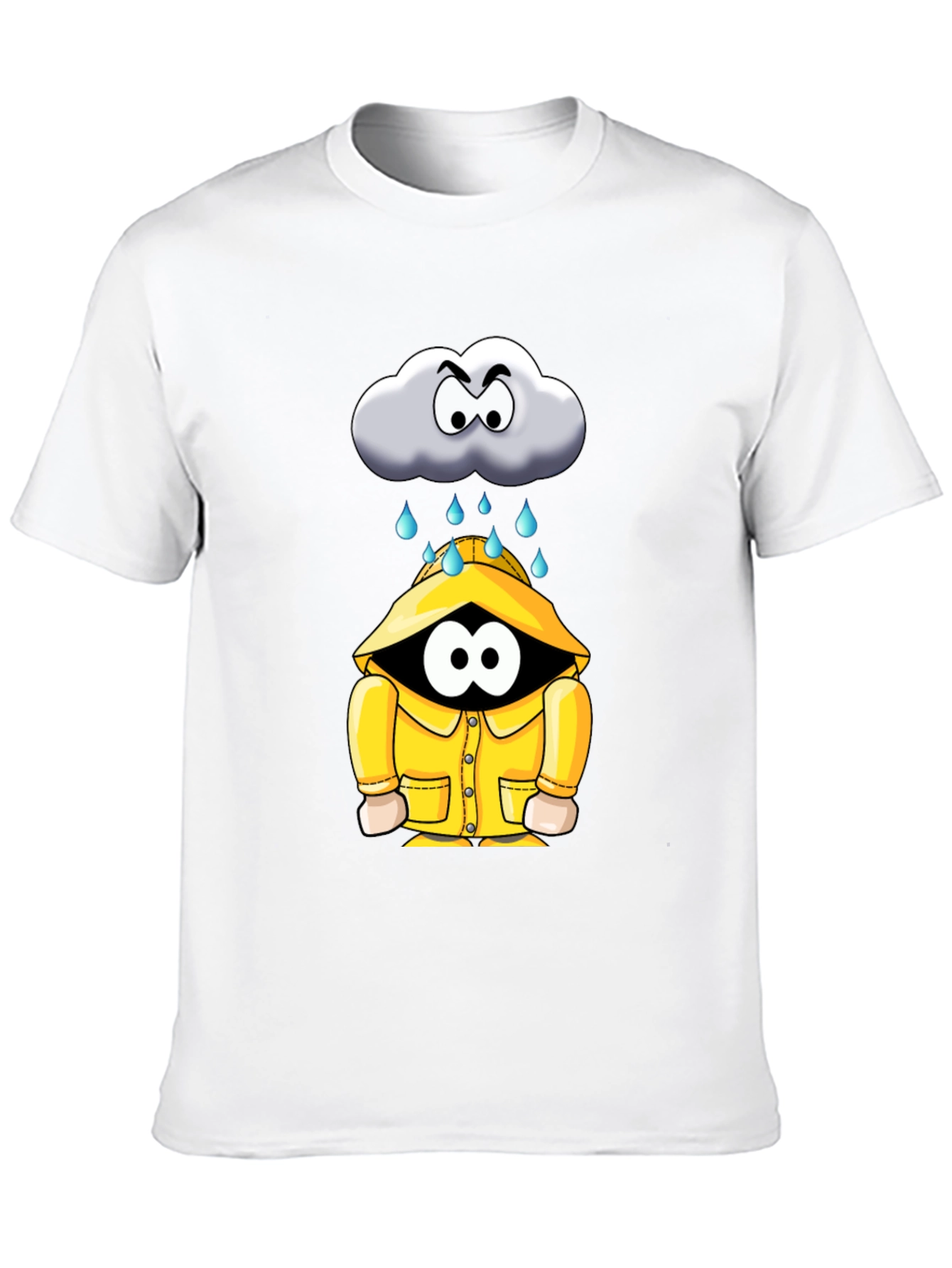 Black Rain Cloud Cartoon Graphic Tee view 10