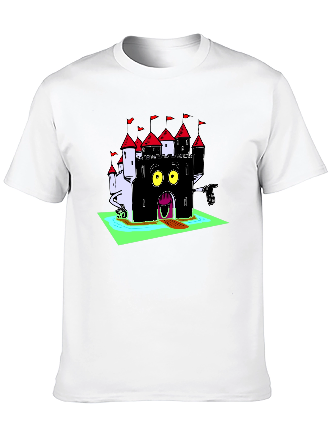 Black Spooky Castle Graphic Tee - Unique Horror Design view 10