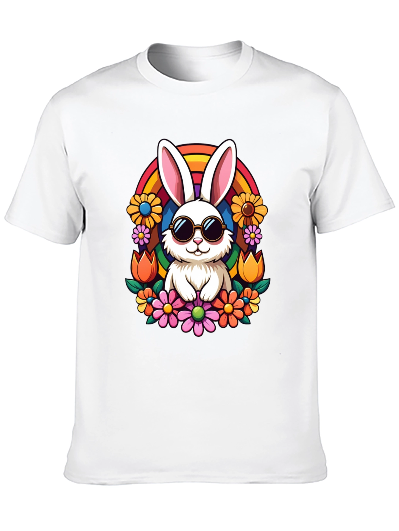 Black Cool Bunny Rainbow Tee view 10