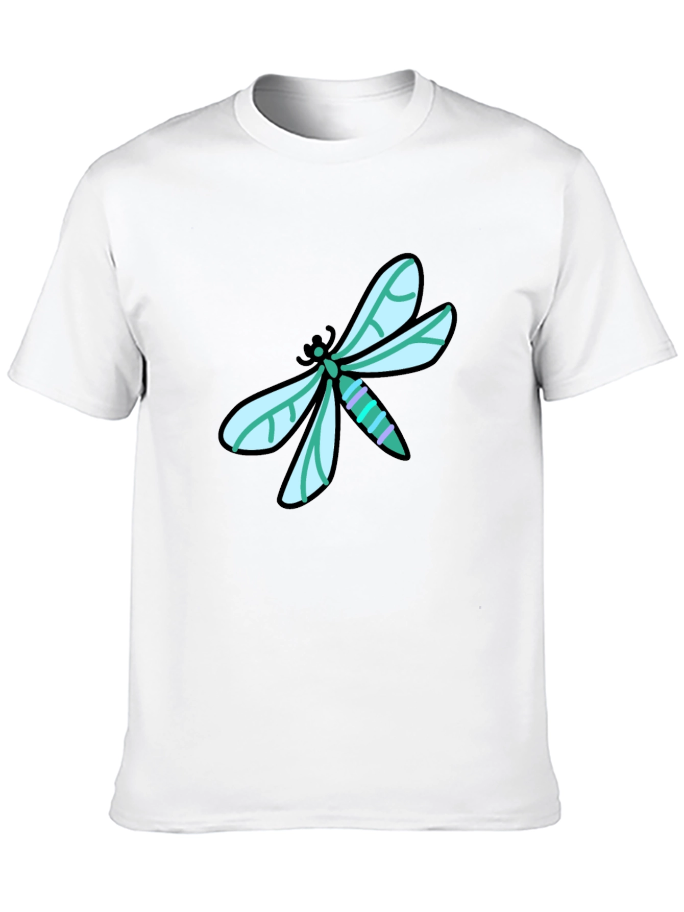 Black Dragonfly Graphic Tee - Black Cotton T-Shirt view 10