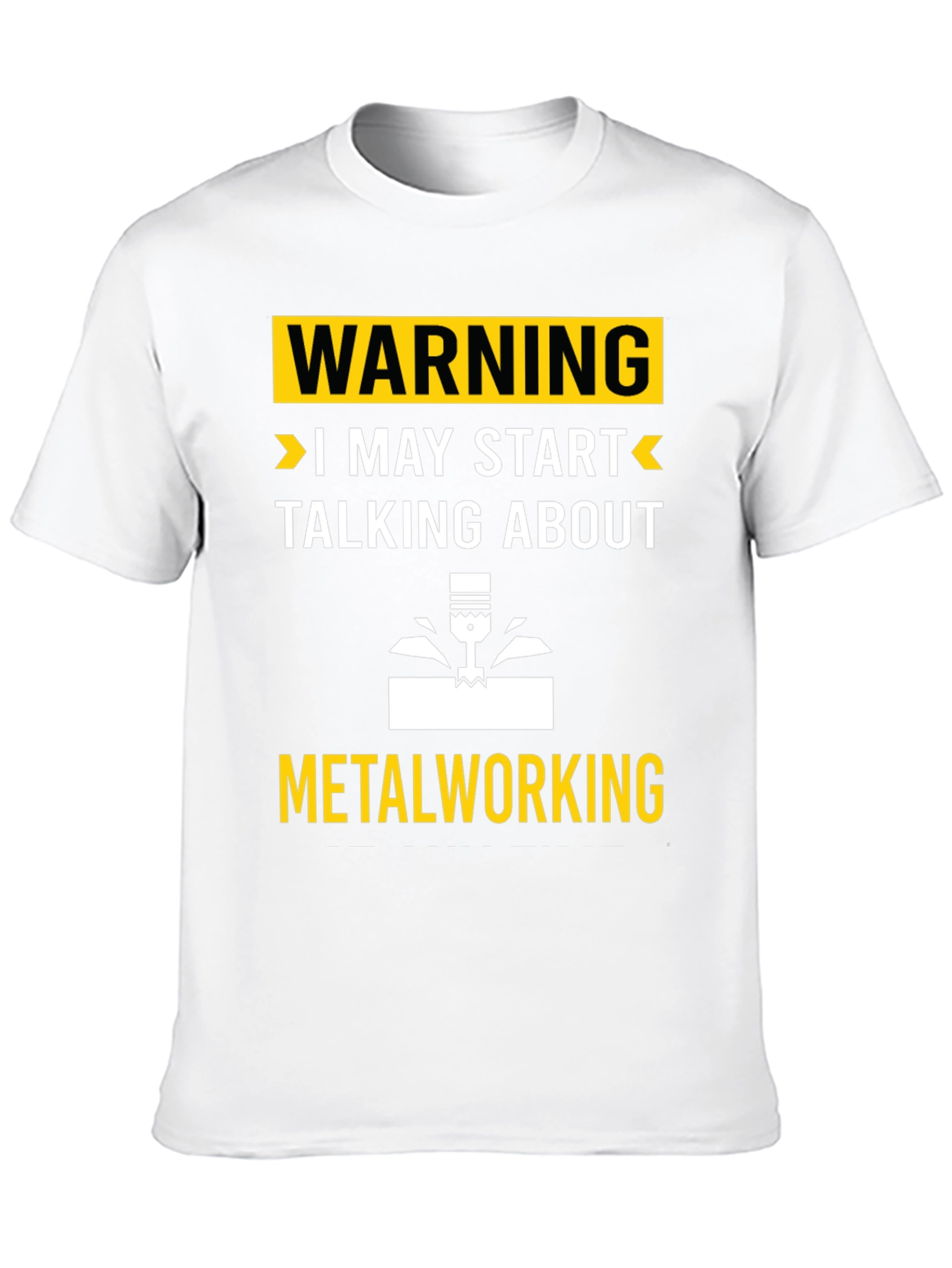 Black Warning: May Start Talking Metalworking T-Shirt view 10