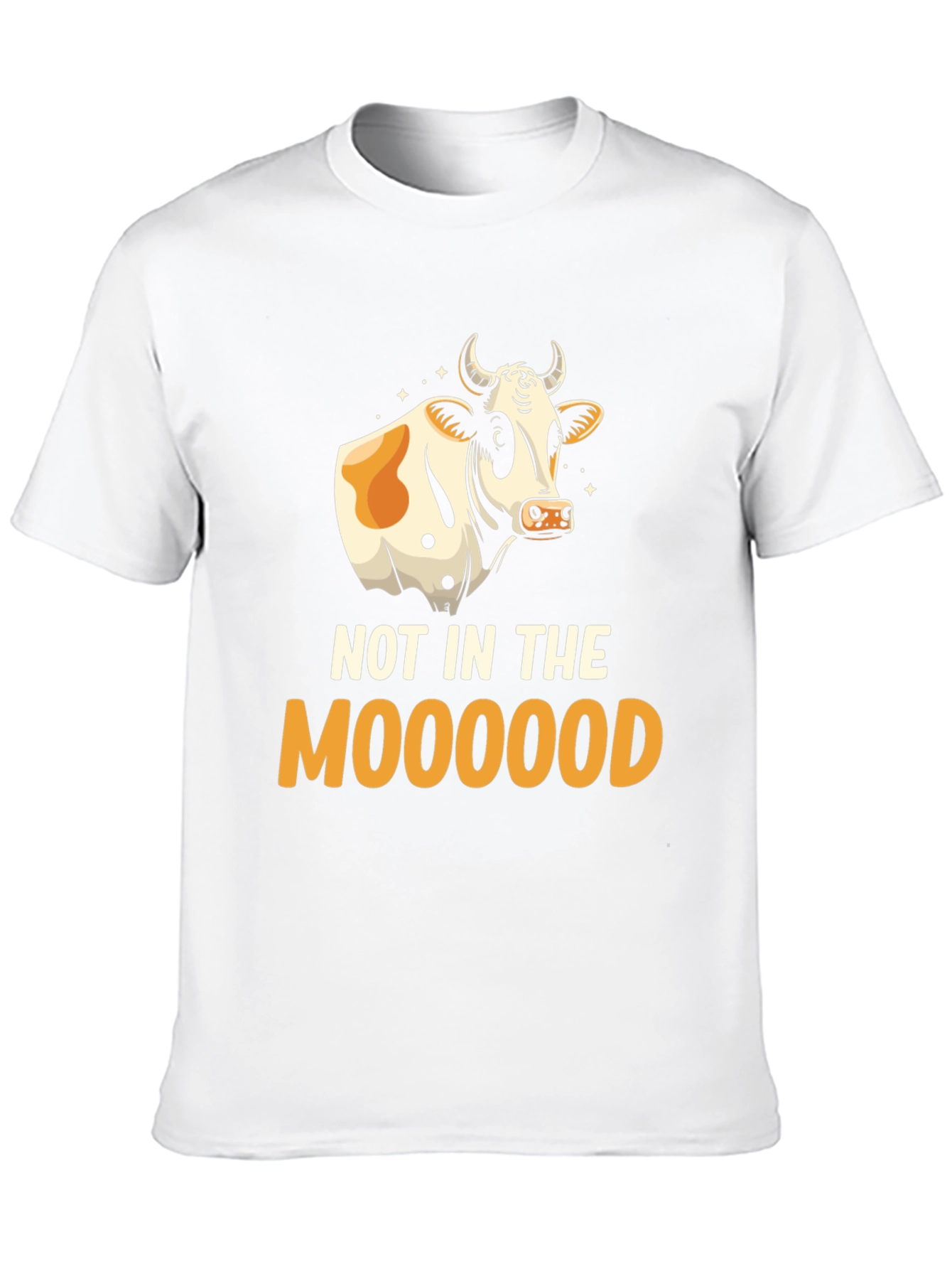 Black Not In The Moooood T-Shirt - Funny Cow Graphic Tee view 10