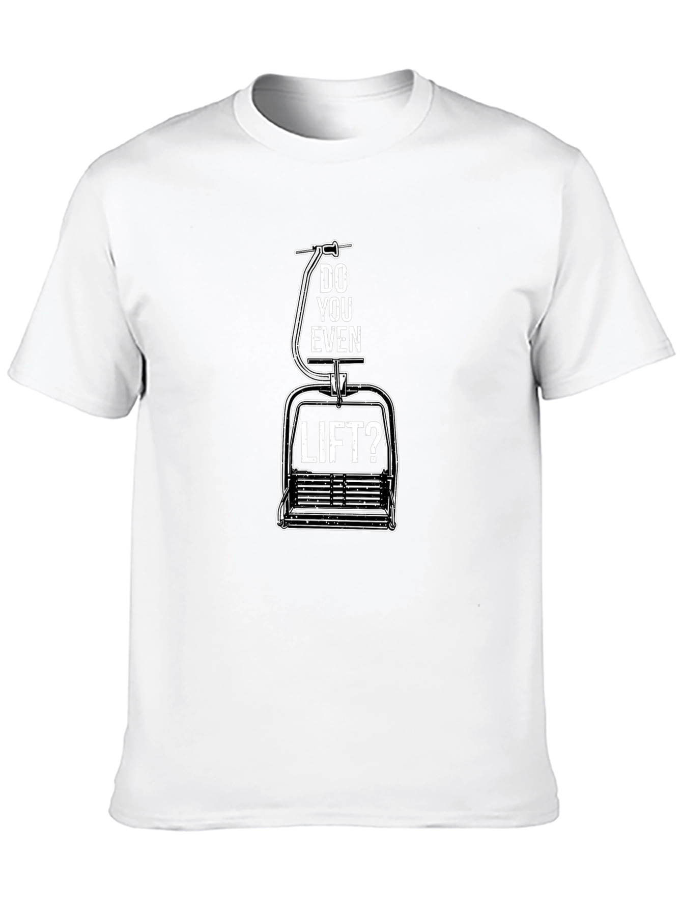 Black Do You Even Lift? Graphic Tee - Ski Lift Design view 10