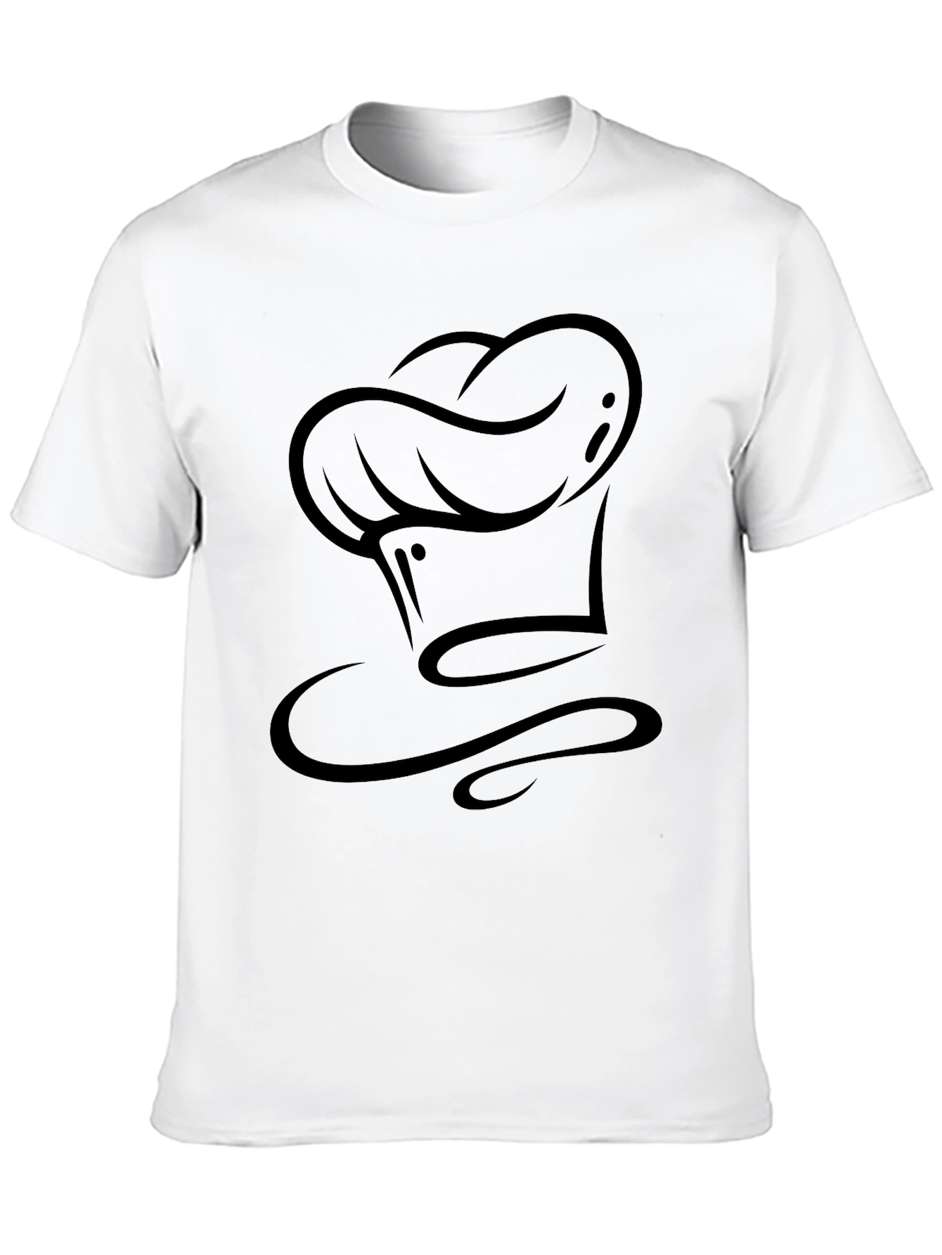 Black Chef Hat T-Shirt - Black Cotton Graphic Tee view 10