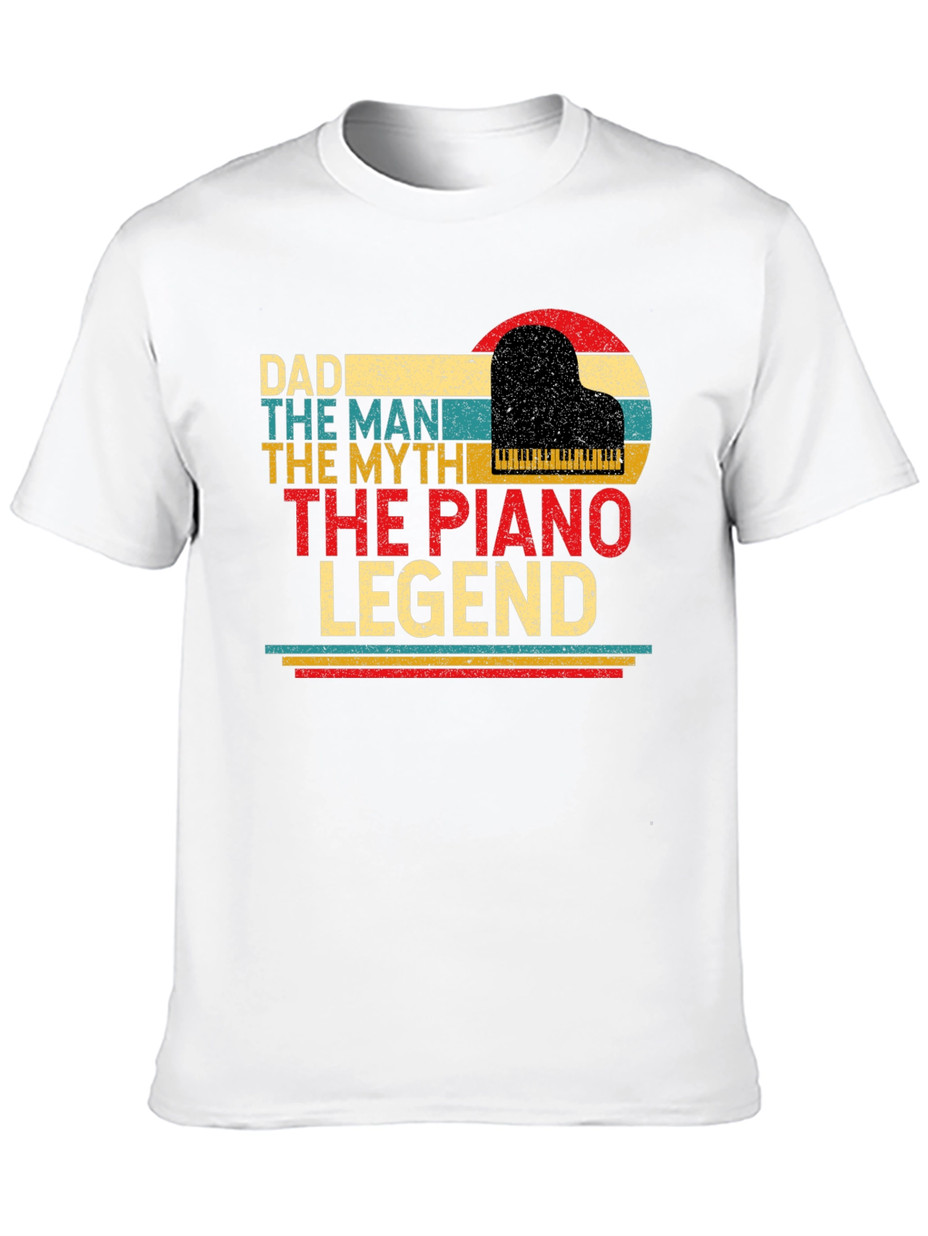 Black Dad Piano Legend T-Shirt - The Man, The Myth view 10