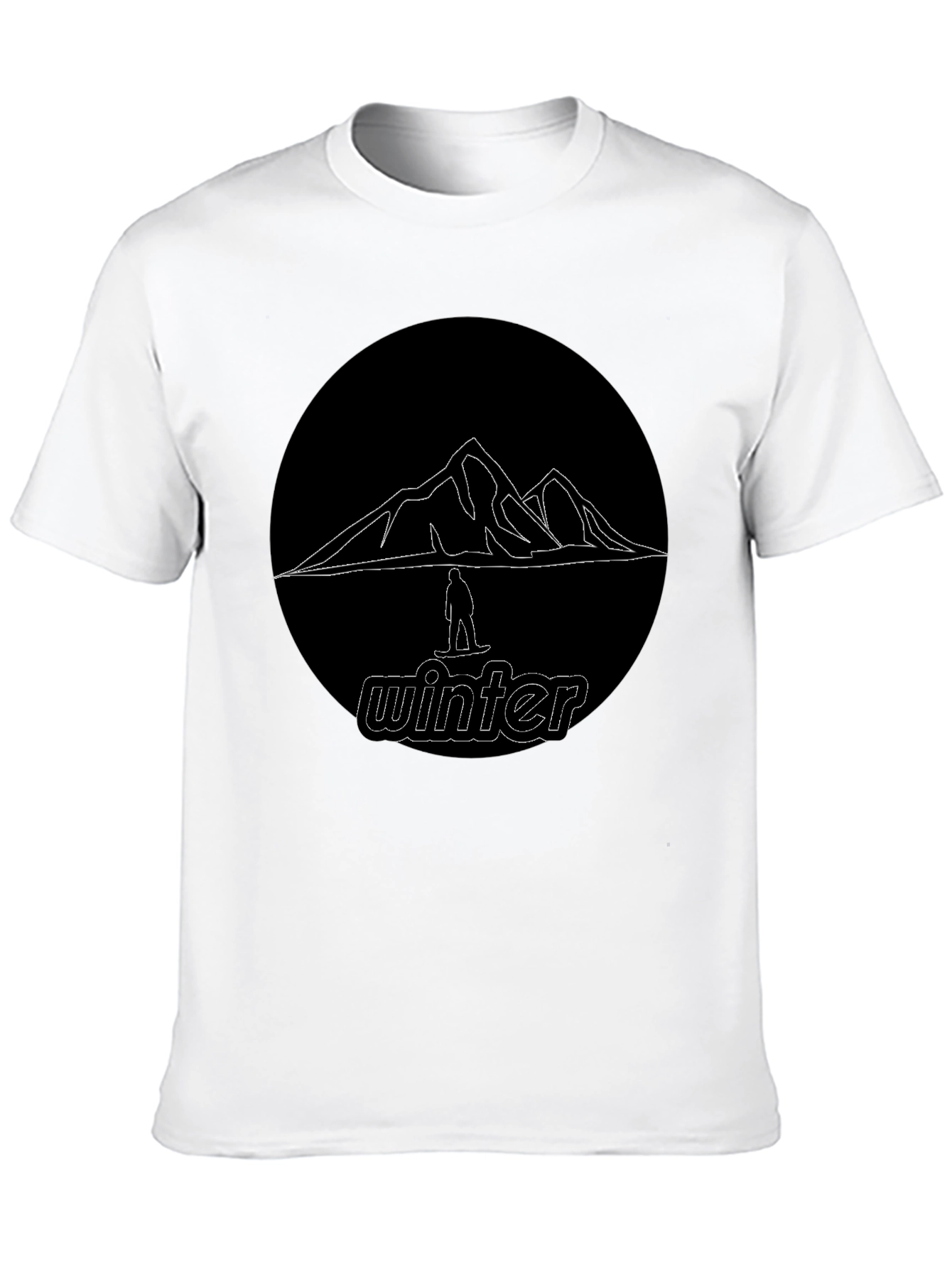 Black Black Winter Mountain Graphic T-Shirt view 10