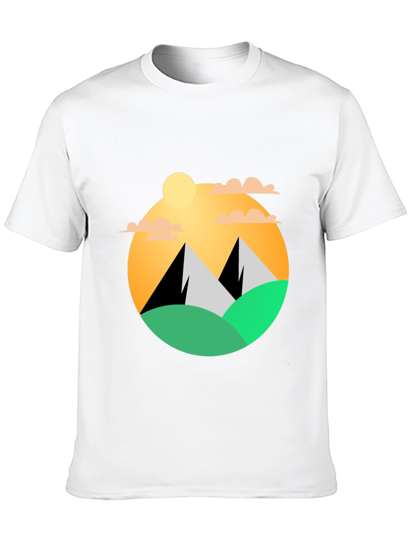 Black Mountainscape Graphic Tee - Black Cotton Blend view 10