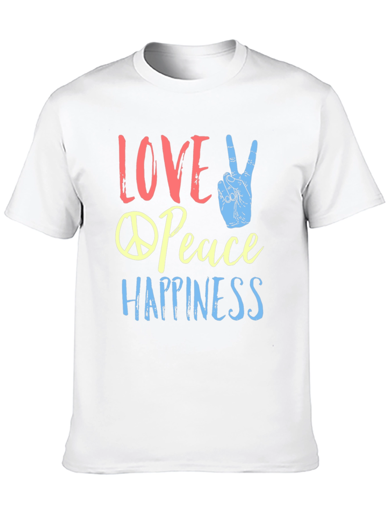 Black Love Peace Happiness Graphic T-Shirt view 10