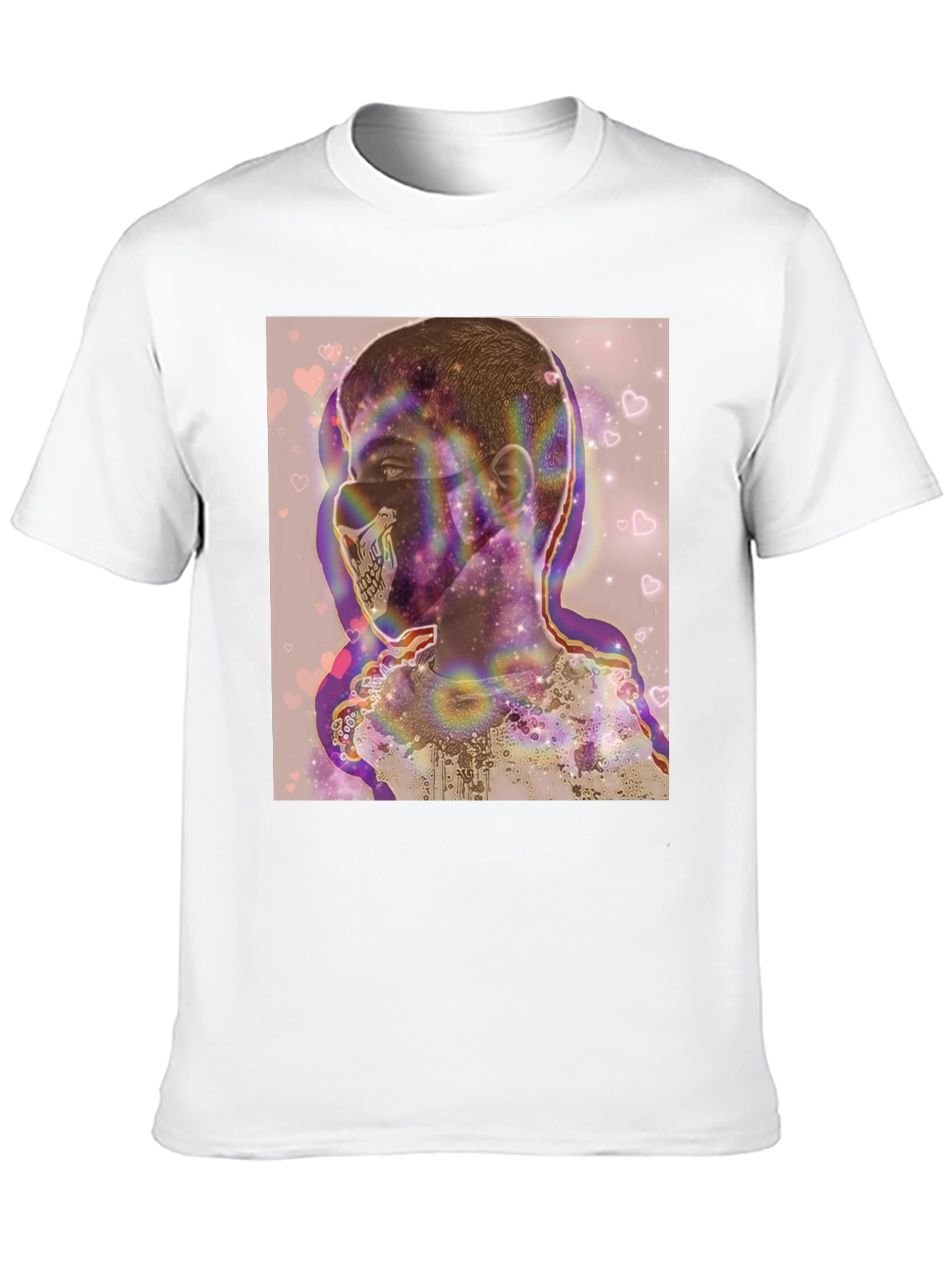 Black Psychedelic Skull Mask Graphic Tee view 10