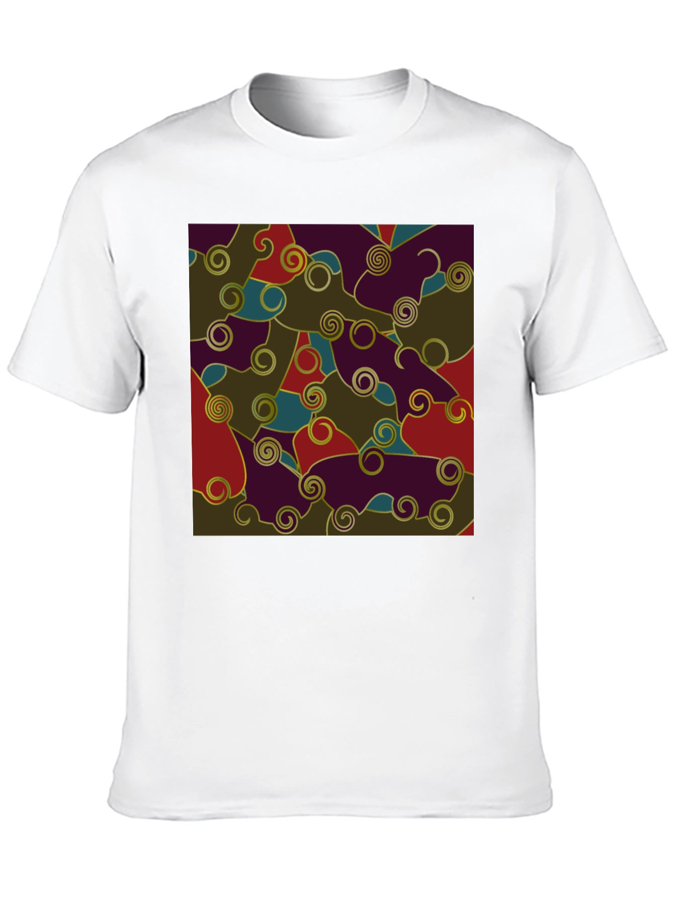 Black Abstract Pattern Black T-Shirt view 10