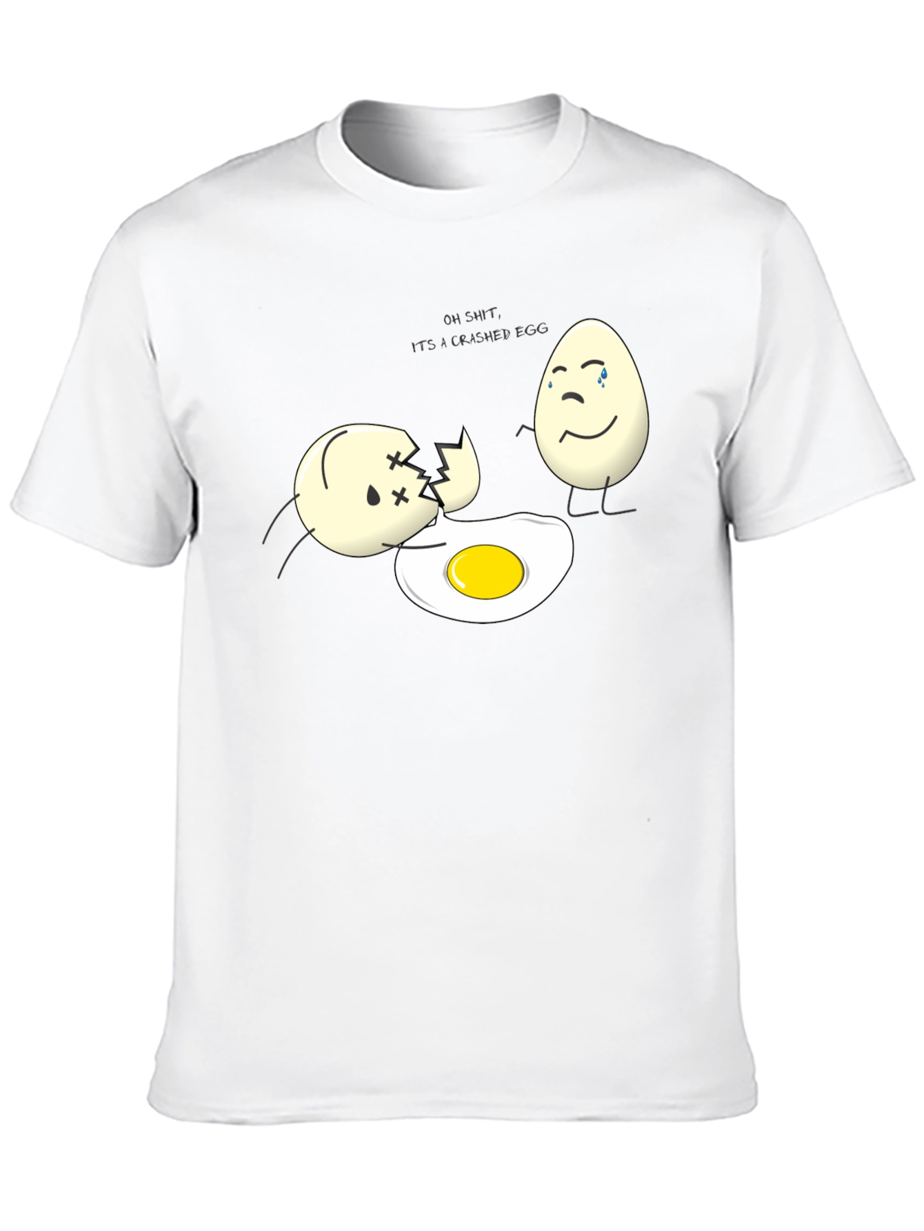 Black Cracked Egg Humor T-Shirt view 10