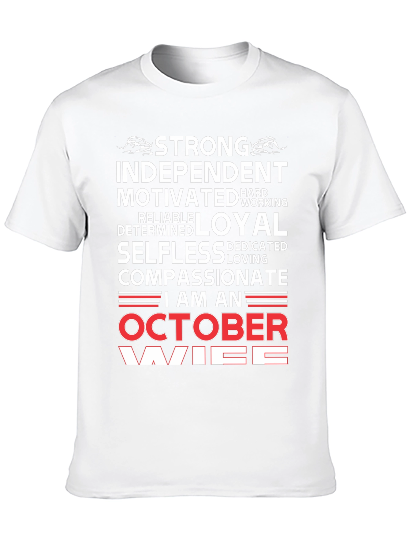 Black Strong October Wife Black T-Shirt view 10