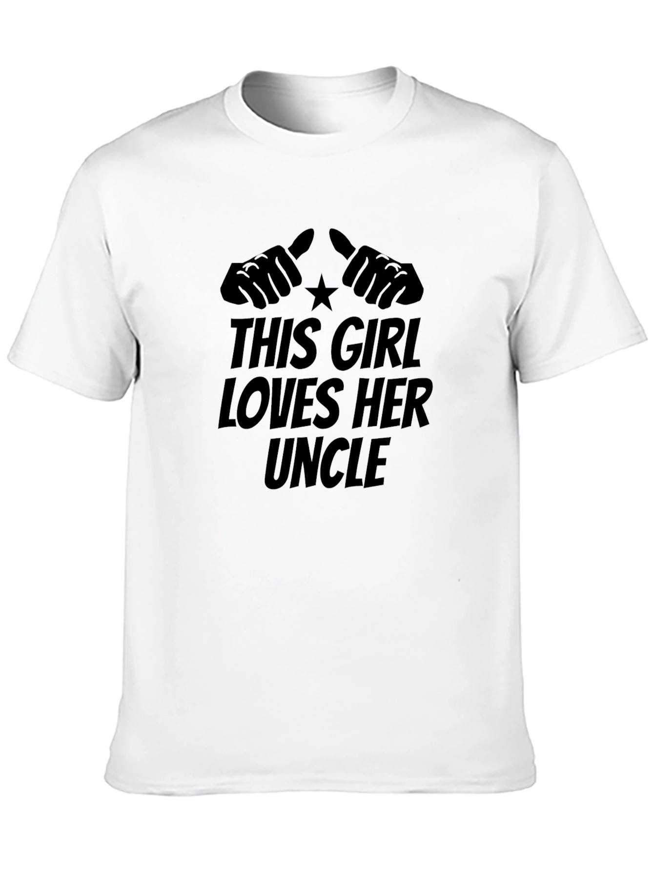 Black This Girl Loves Her Uncle Black Graphic T-Shirt view 10