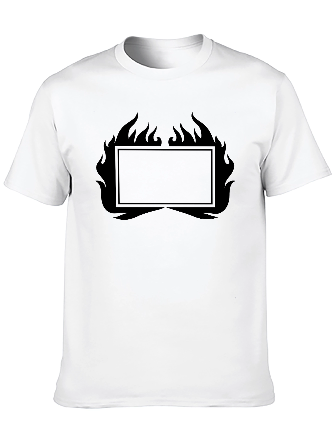 Black Men's Black Graphic T-Shirt - Flames Design view 10